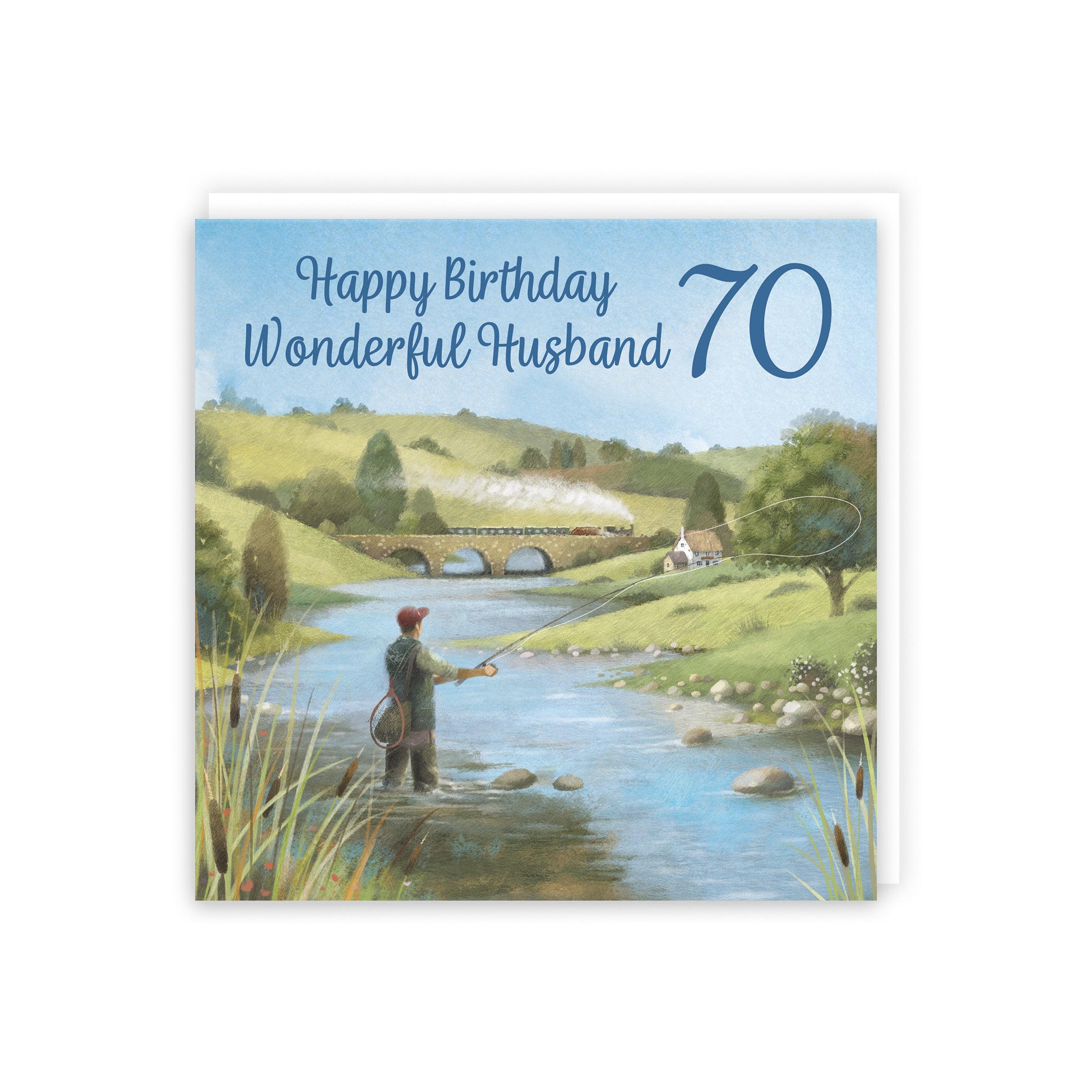 70th Husband Fly Fishing Birthday Card Milo's Gallery - Default Title (B0CQWRGRD6)