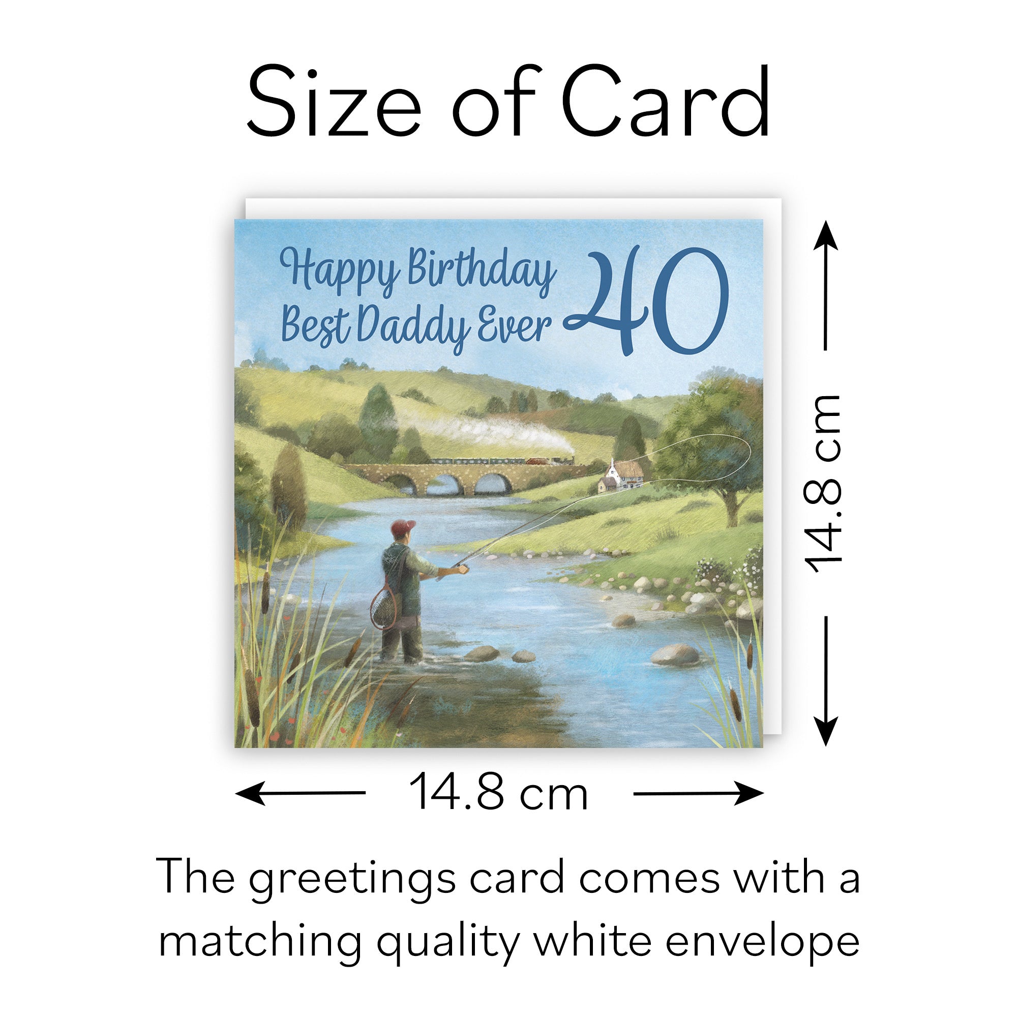 40th Daddy Fly Fishing Birthday Card Milo's Gallery - Default Title (B0CQWRHT1Y)