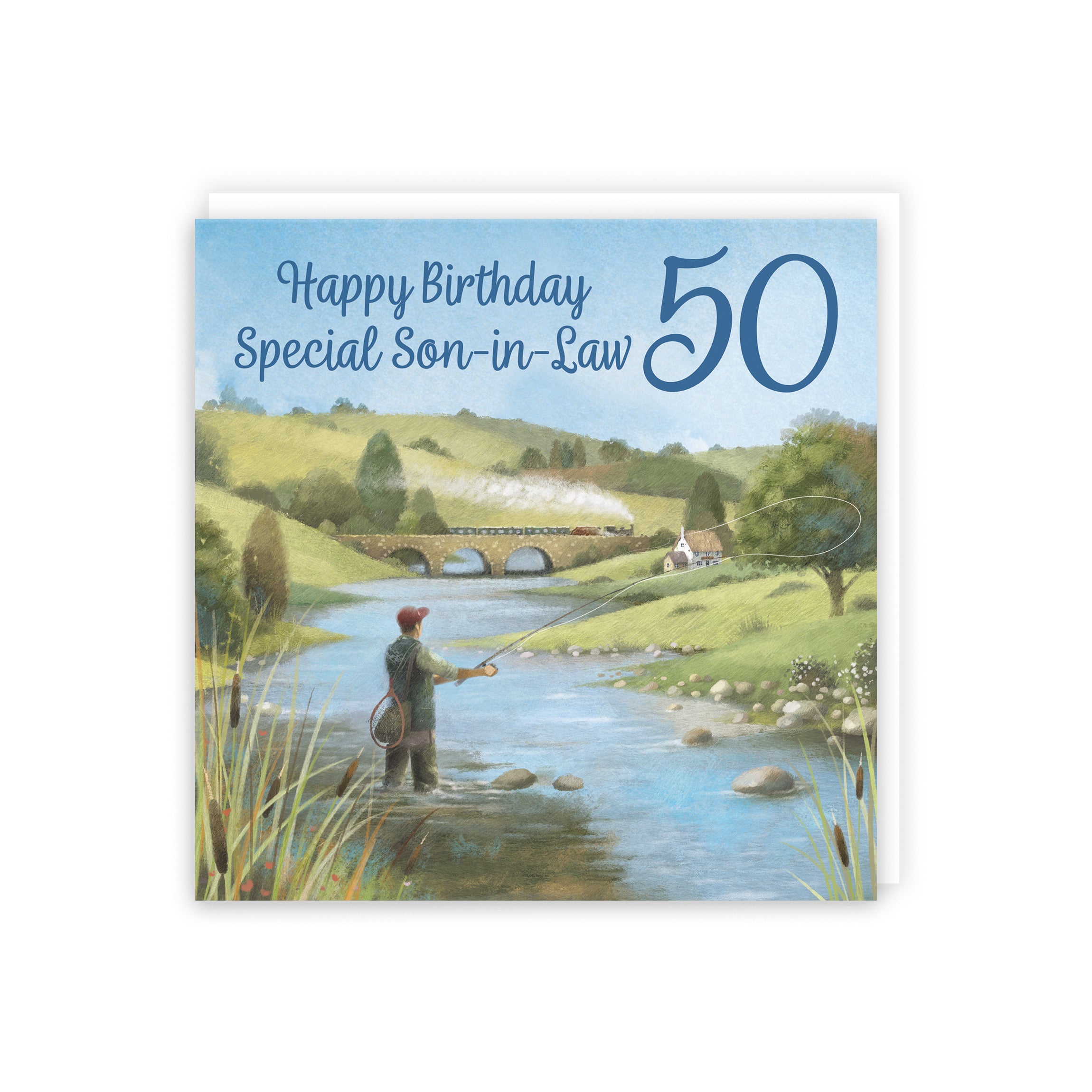 50th Son In Law Fly Fishing Birthday Card Milo's Gallery - Default Title (B0CQWRKKXV)