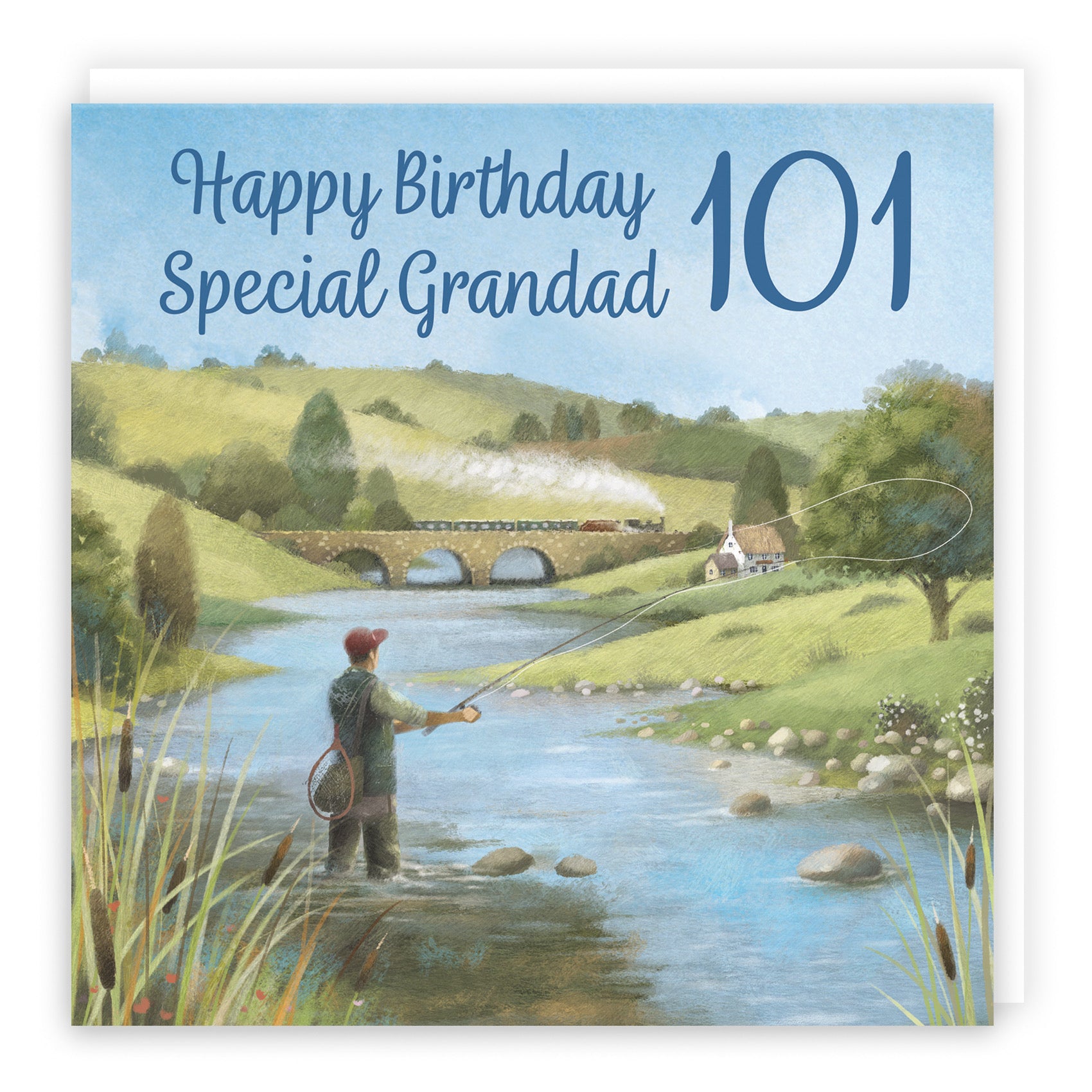 101st Grandad Fly Fishing Birthday Card Milo's Gallery - Default Title (B0CQWRL3YP)