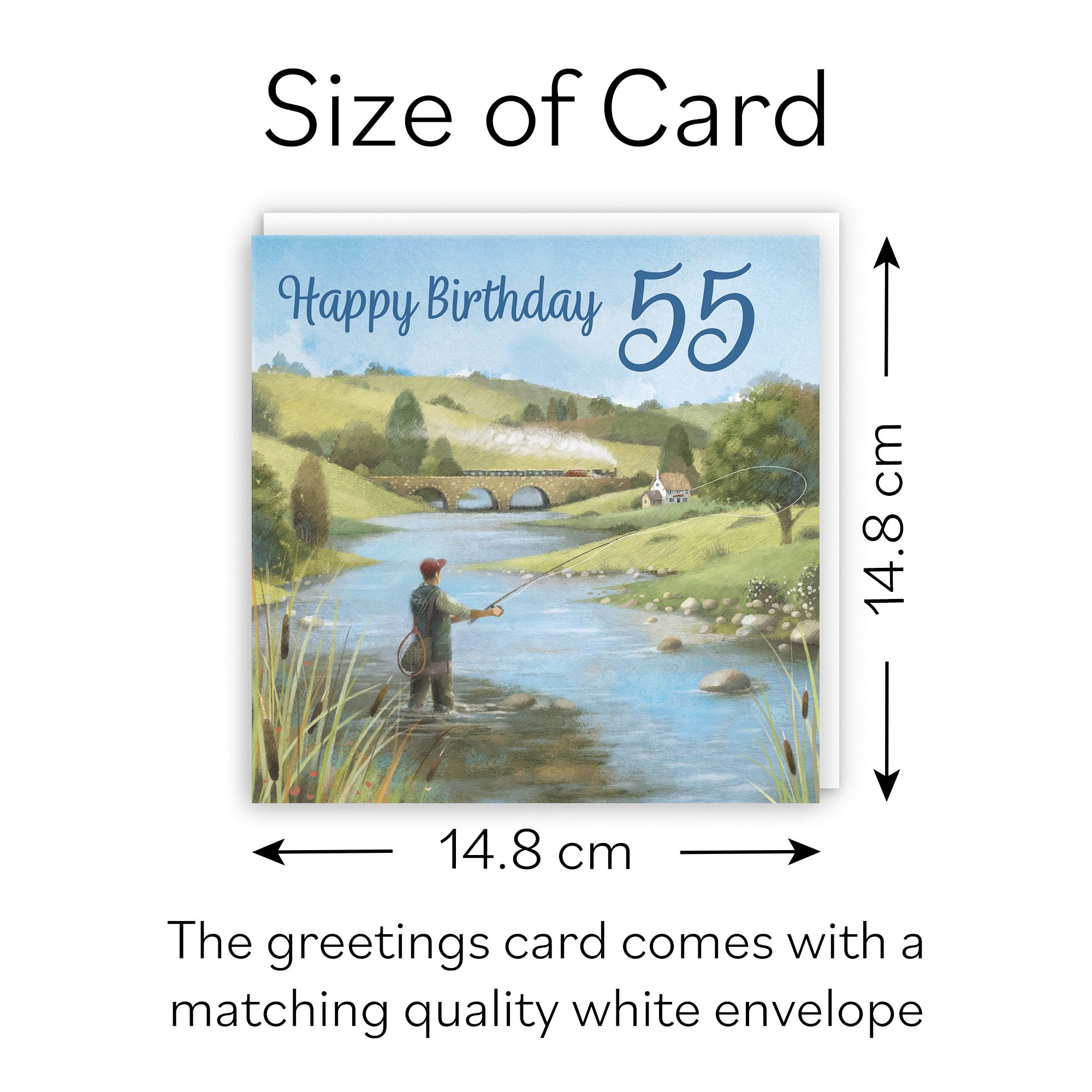 Fly Fishing 55th Birthday Card Milo's Gallery - Default Title (B0CQWRLL2R)