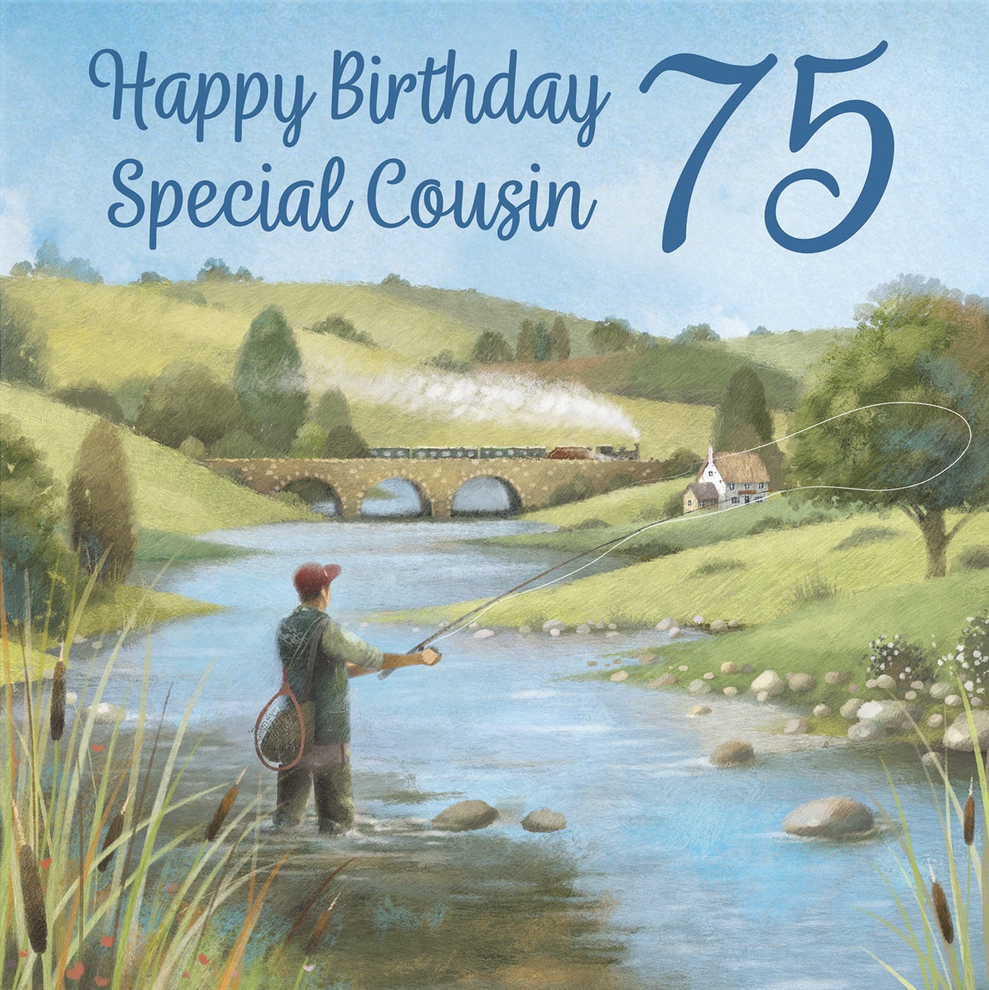 75th Cousin Fly Fishing Birthday Card Milo's Gallery - Default Title (B0CQWRLTT5)