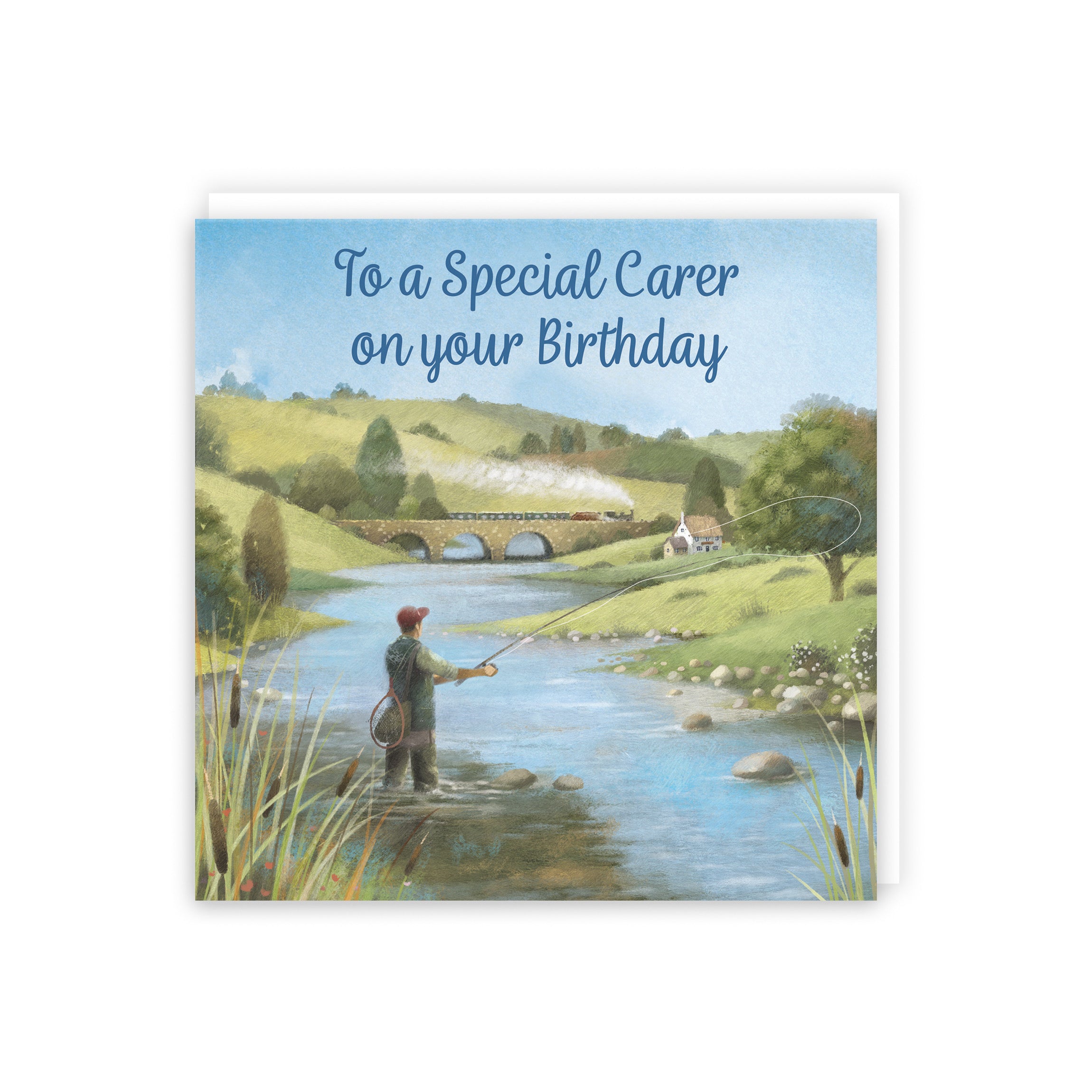 Carer Fly Fishing Birthday Card Milo's Gallery - Default Title (B0CQWRMV95)