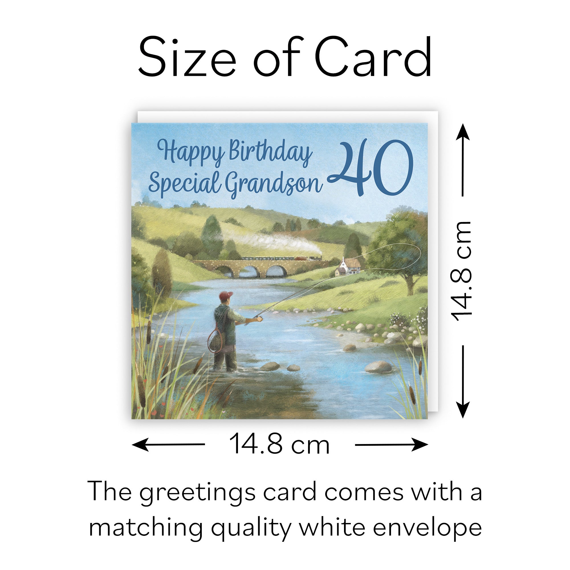 40th Grandson Fly Fishing Birthday Card Milo's Gallery - Default Title (B0CQWRN52P)