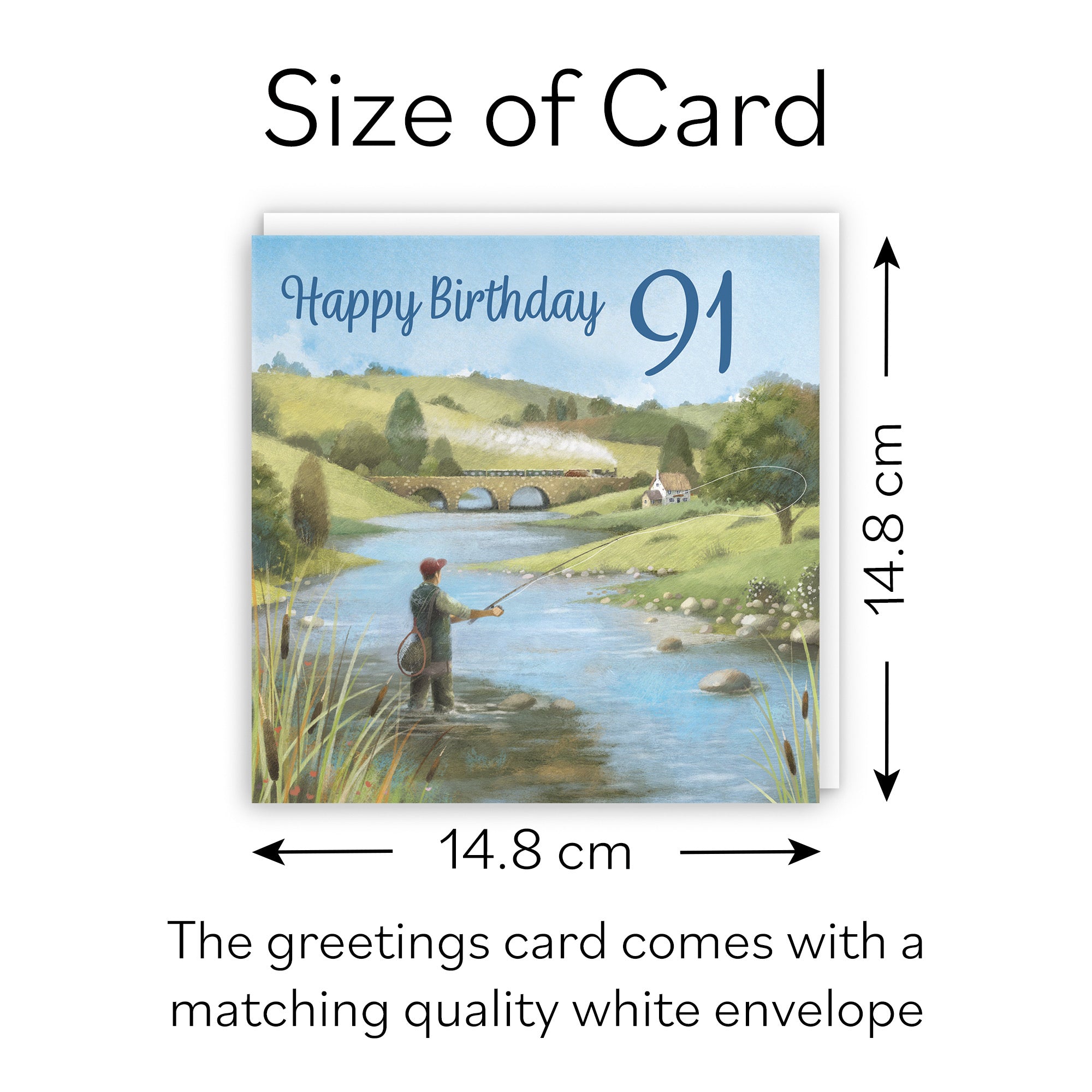 Fly Fishing 91st Birthday Card Milo's Gallery - Default Title (B0CQWRNSHR)