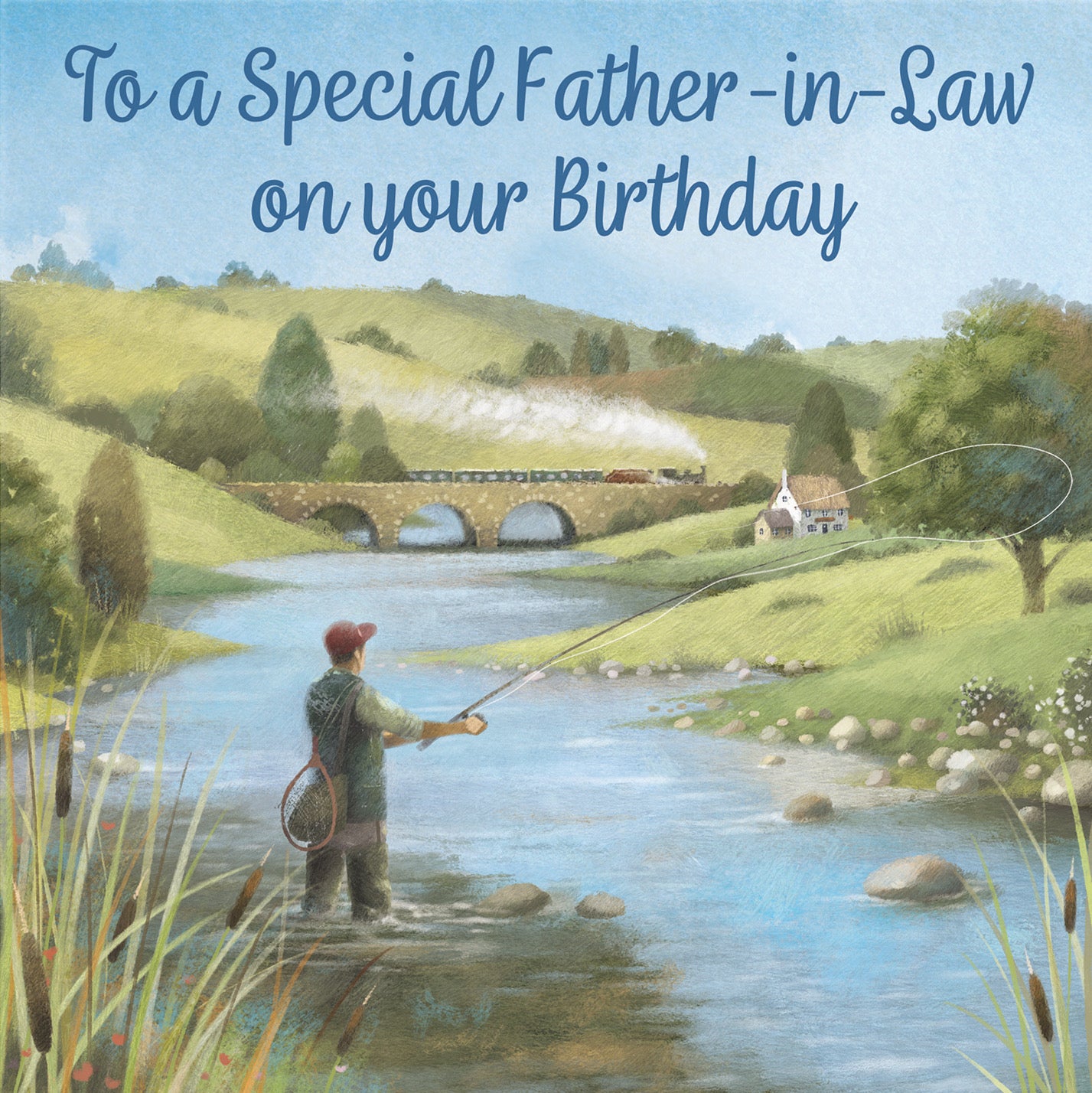 Father In Law Fly Fishing Birthday Card Milo's Gallery - Default Title (B0CQWRQ44P)