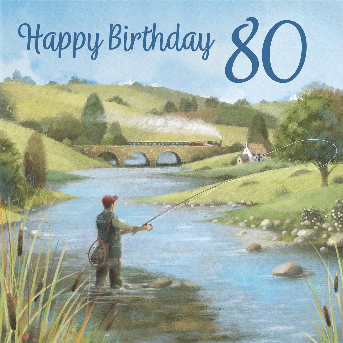 Fly Fishing 80th Birthday Card Milo's Gallery - Default Title (B0CQWRWCCR)