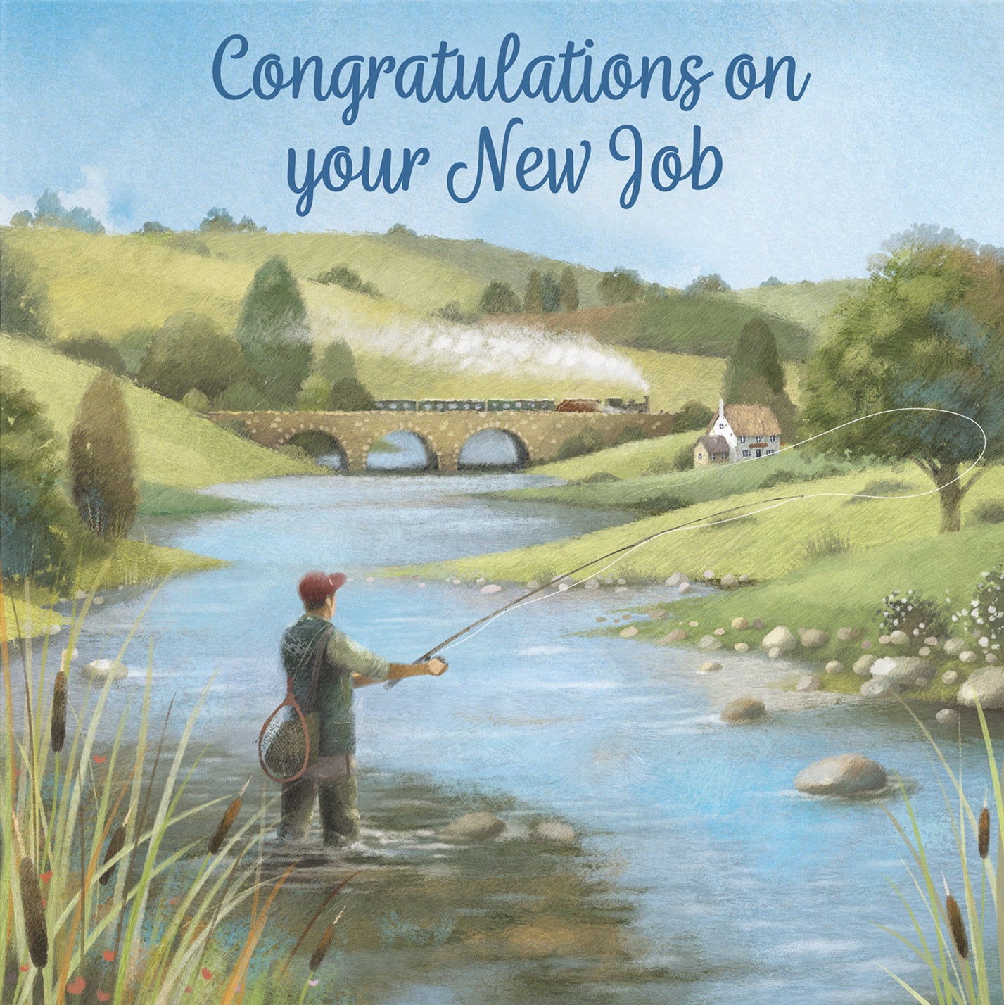 Fly Fishing New Job Congratulations Card Milo's Gallery - Default Title (B0CQWRX3JT)