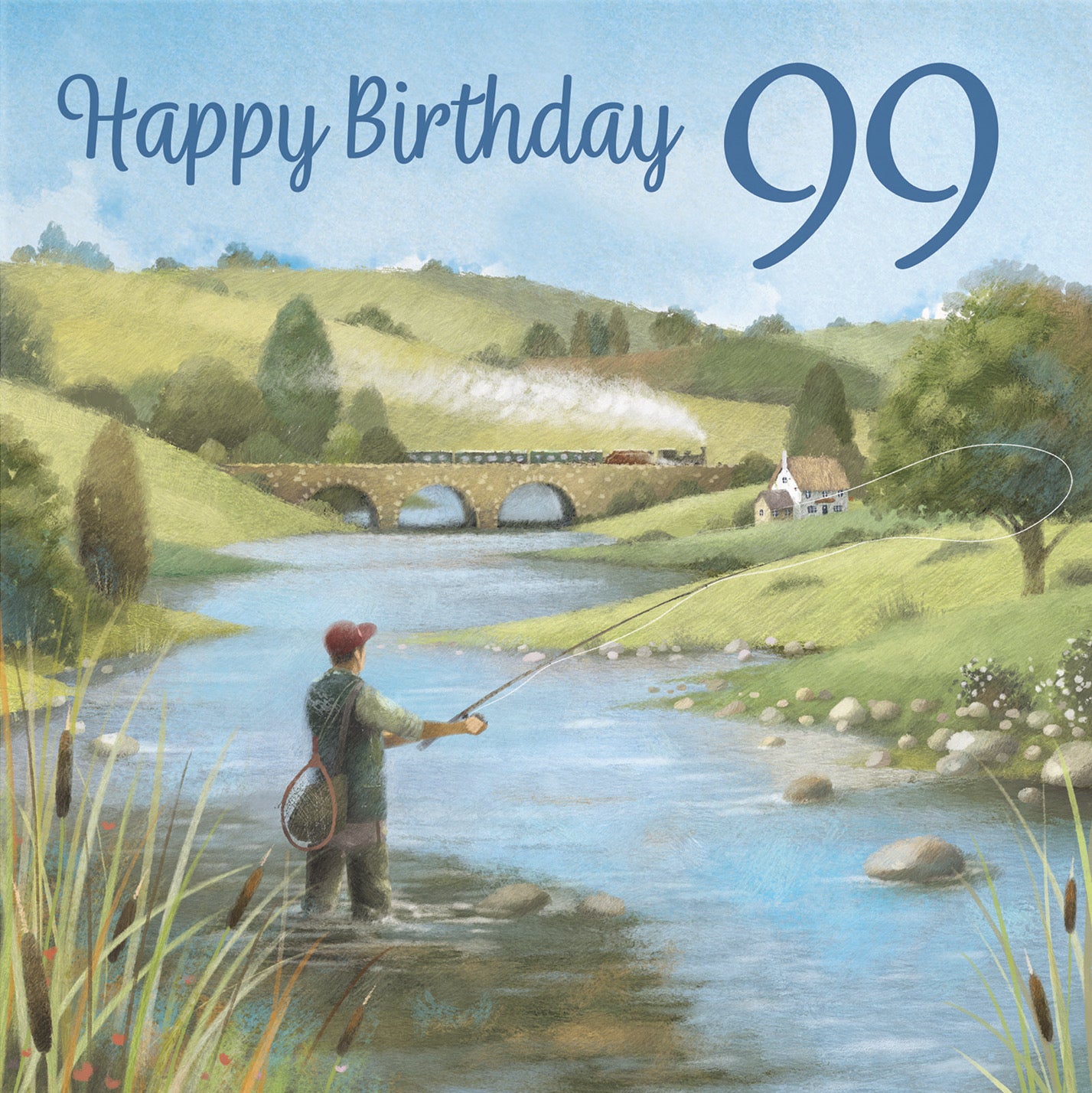 Fly Fishing 99th Birthday Card Milo's Gallery - Default Title (B0CQWRZ9ZY)