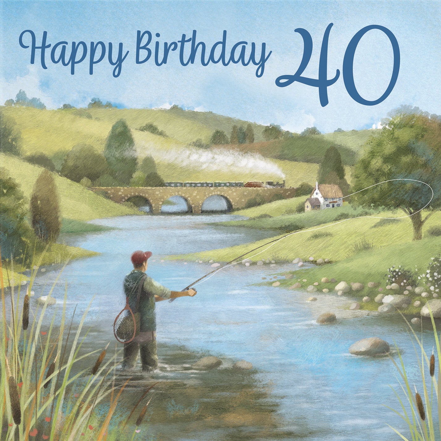 Fly Fishing 40th Birthday Card Milo's Gallery - Default Title (B0CQWRZSSJ)