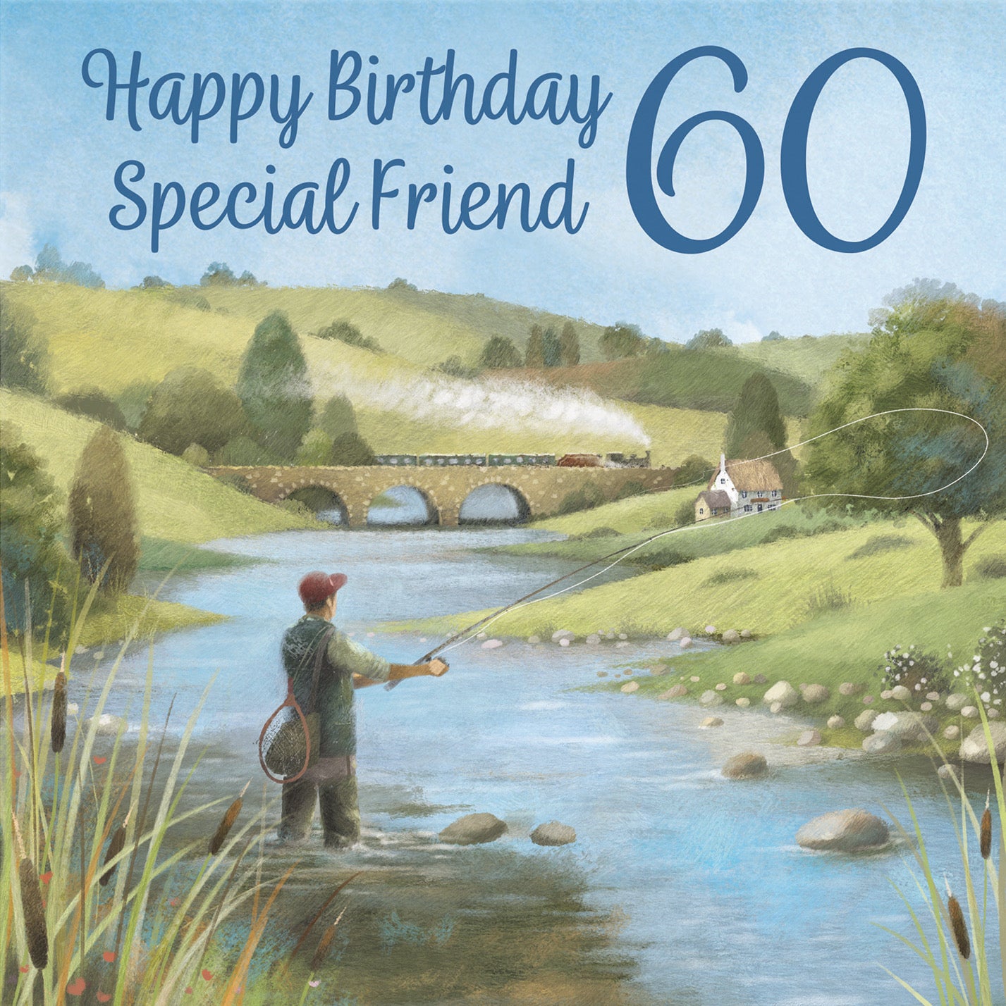 60th Friend Fly Fishing Birthday Card Milo's Gallery - Default Title (B0CQWS23LT)