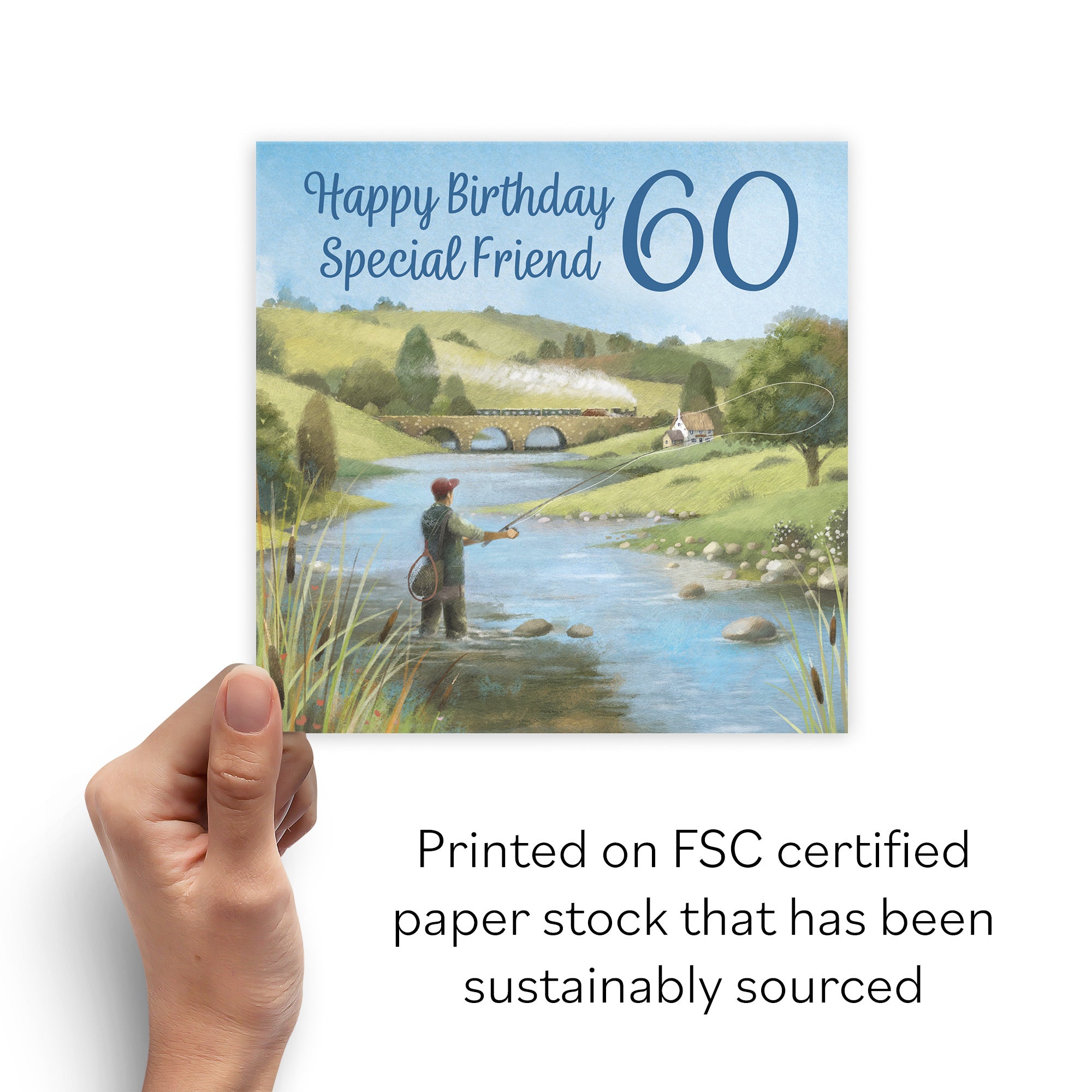 60th Friend Fly Fishing Birthday Card Milo's Gallery - Default Title (B0CQWS23LT)