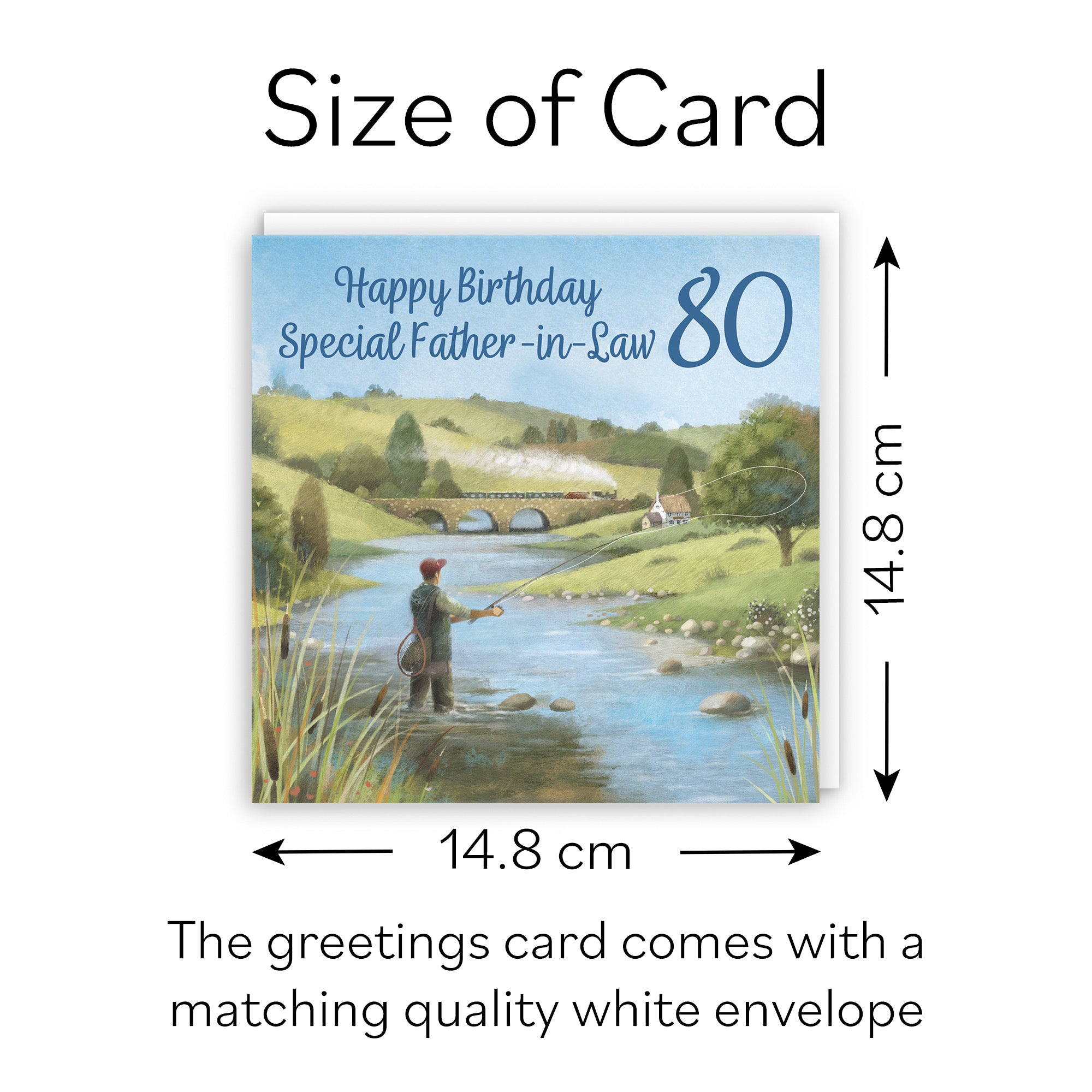 80th Father In Law Fly Fishing Birthday Card Milo's Gallery - Default Title (B0CQWS23LV)