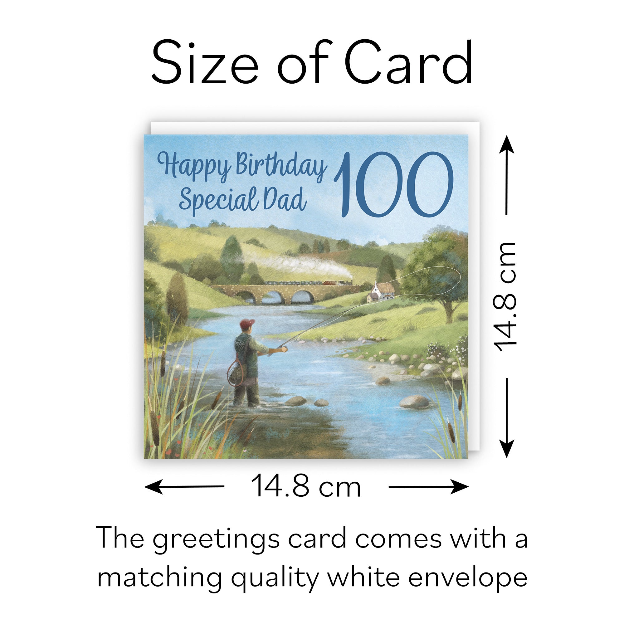 100th Dad Fly Fishing Birthday Card Milo's Gallery - Default Title (B0CQWS54RB)