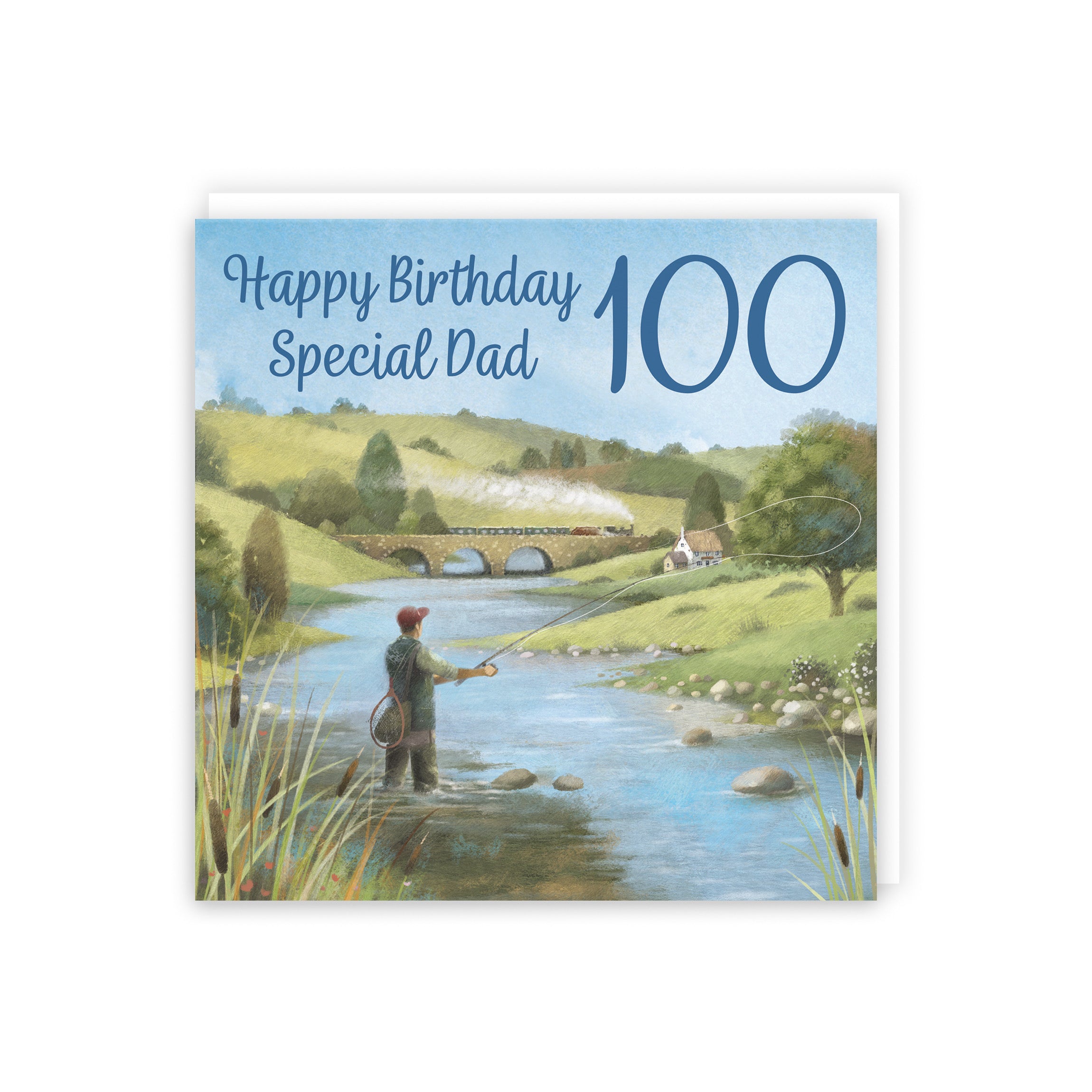 100th Dad Fly Fishing Birthday Card Milo's Gallery - Default Title (B0CQWS54RB)