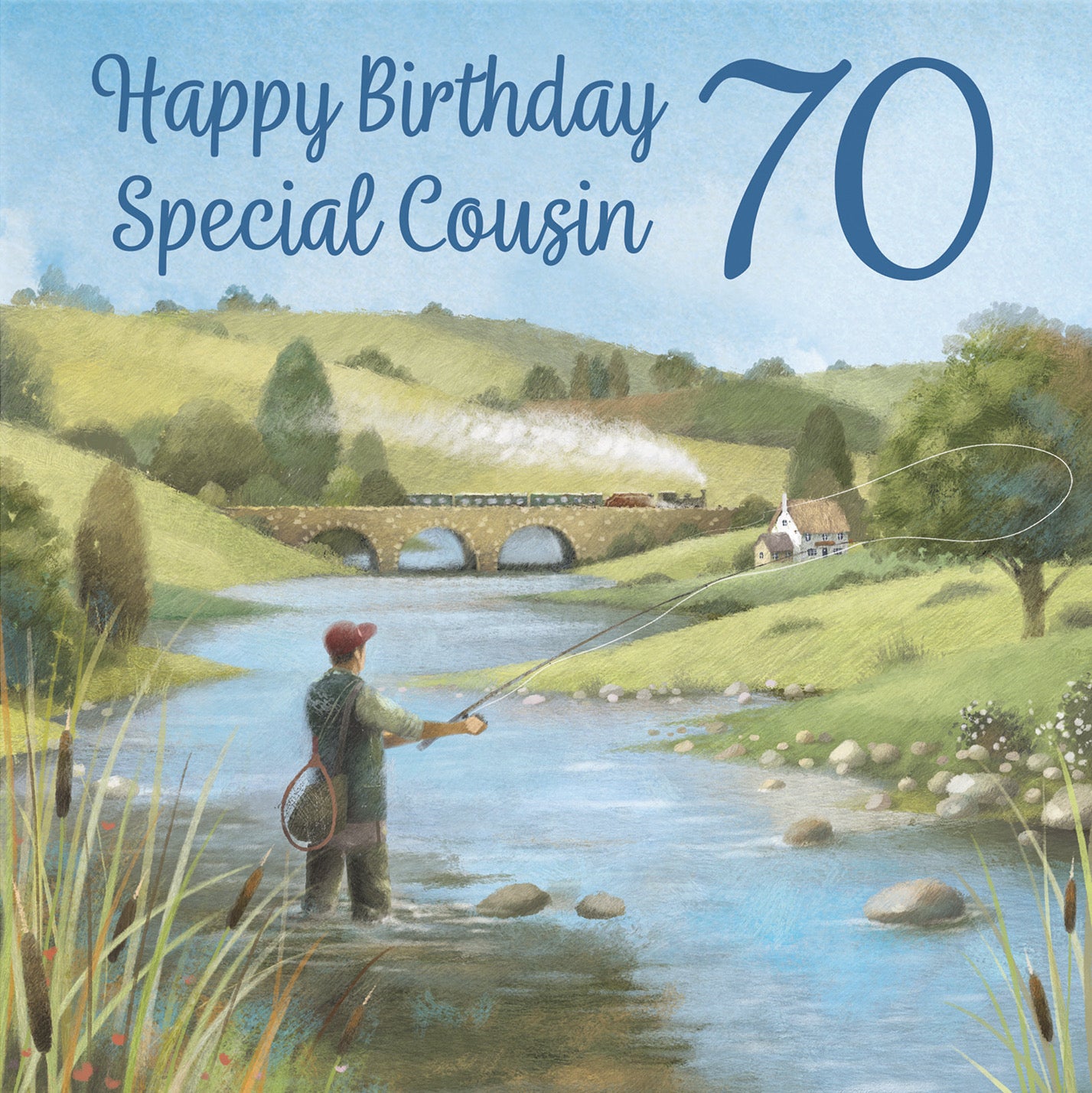 70th Cousin Fly Fishing Birthday Card Milo's Gallery - Default Title (B0CQWS6QCZ)