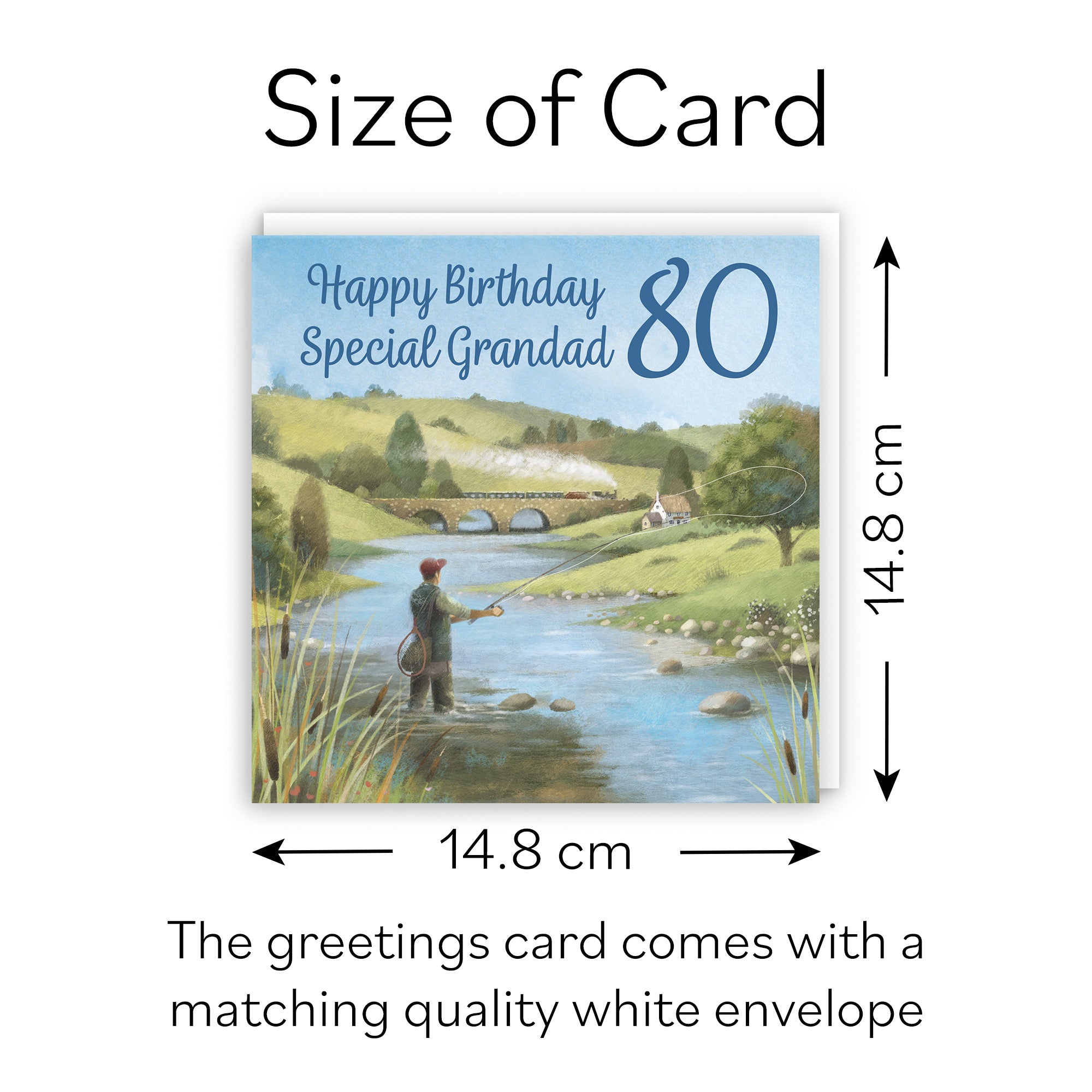 80th Grandad Fly Fishing Birthday Card Milo's Gallery - Default Title (B0CQWS9KRD)