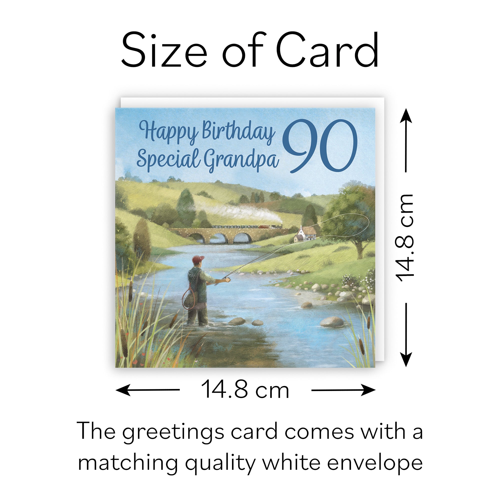 90th Grandpa Fly Fishing Birthday Card Milo's Gallery - Default Title (B0CQWS9QMS)