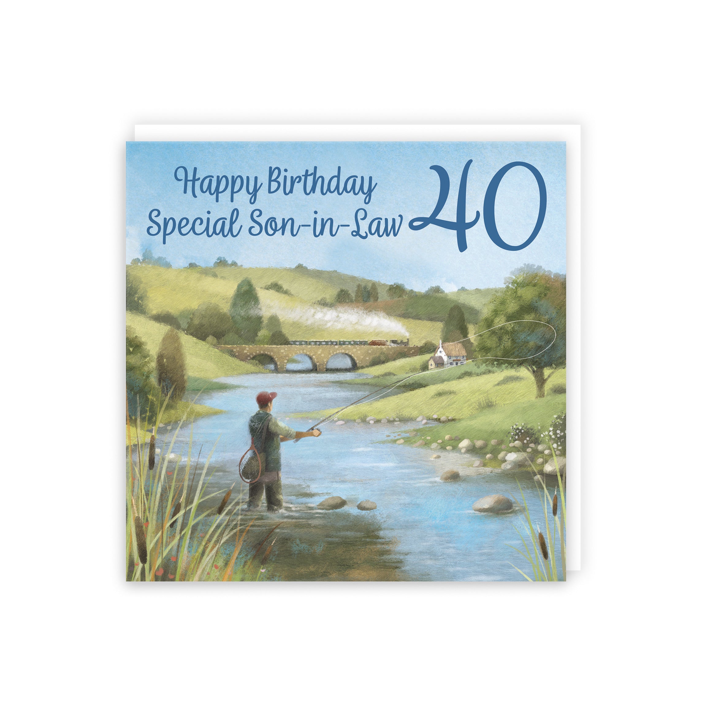 40th Son In Law Fly Fishing Birthday Card Milo's Gallery - Default Title (B0CQWSCCQJ)