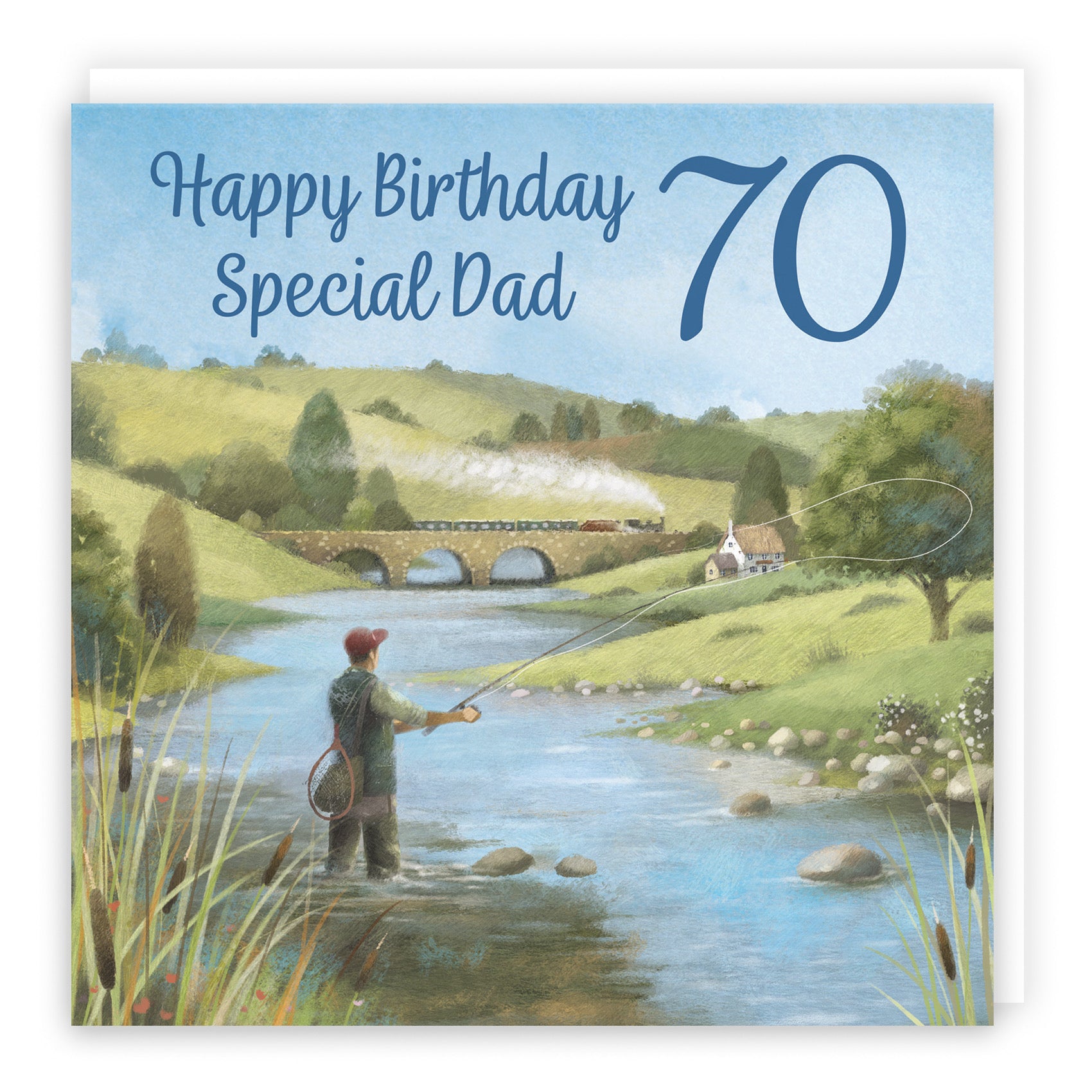 70th Dad Fly Fishing Birthday Card Milo's Gallery - Default Title (B0CQWSFQJZ)
