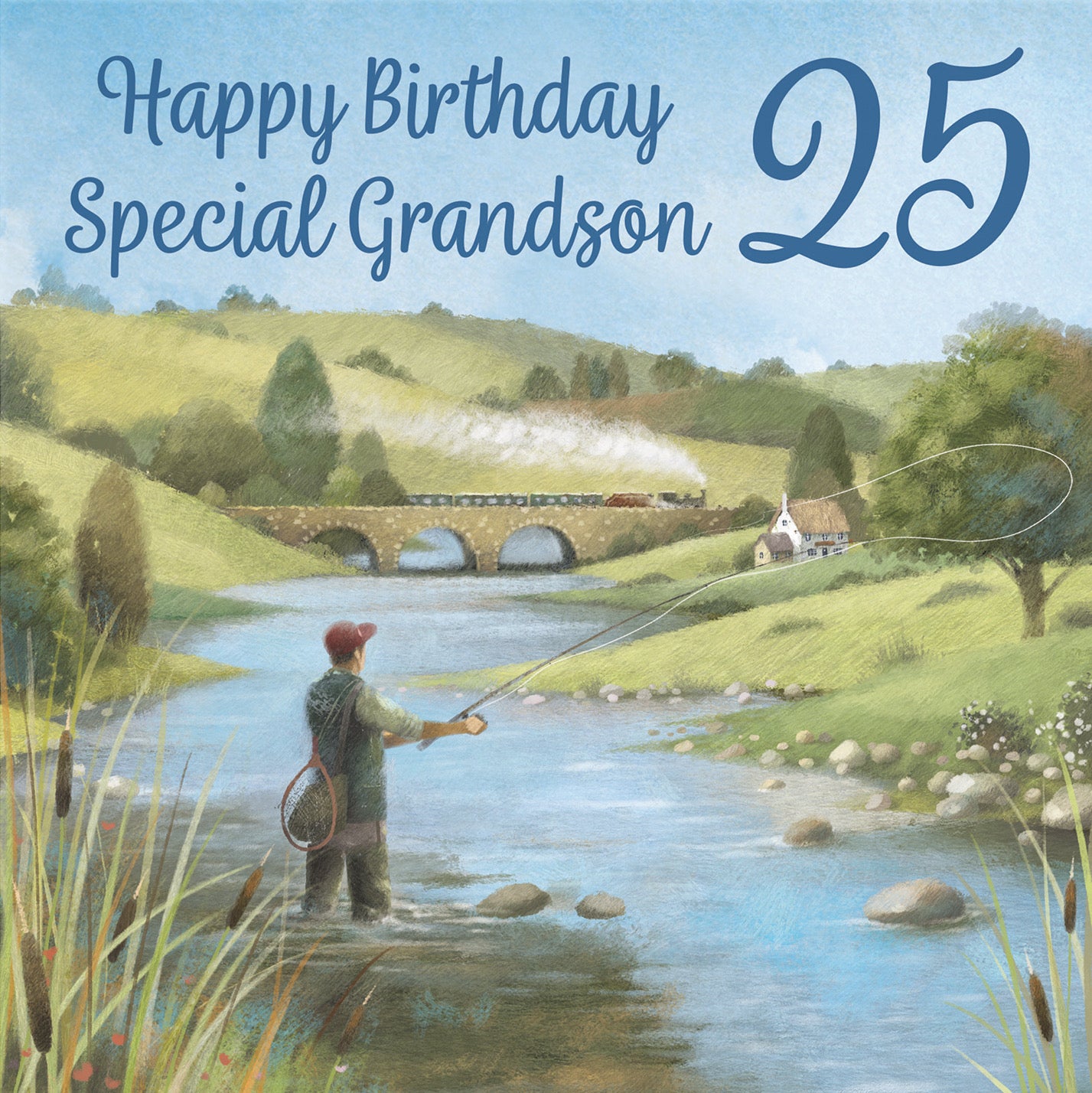 25th Grandson Fly Fishing Birthday Card Milo's Gallery - Default Title (B0CQWST1PW)
