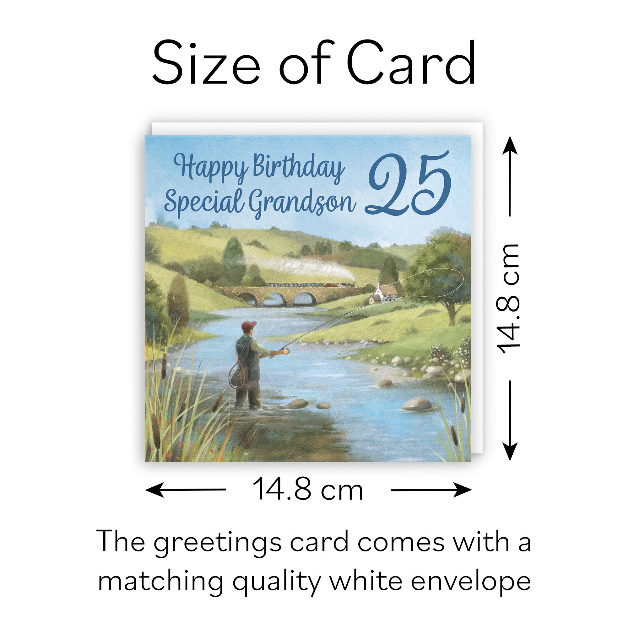 25th Grandson Fly Fishing Birthday Card Milo's Gallery - Default Title (B0CQWST1PW)