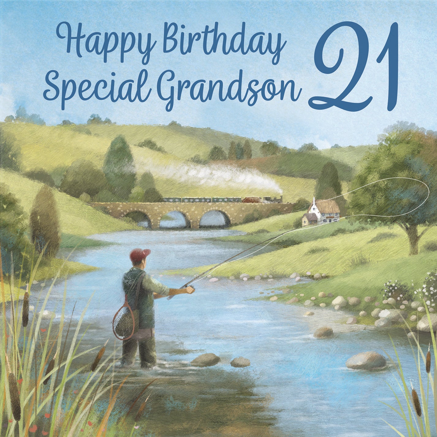 21st Grandson Fly Fishing Birthday Card Milo's Gallery - Default Title (B0CQWSXLSJ)