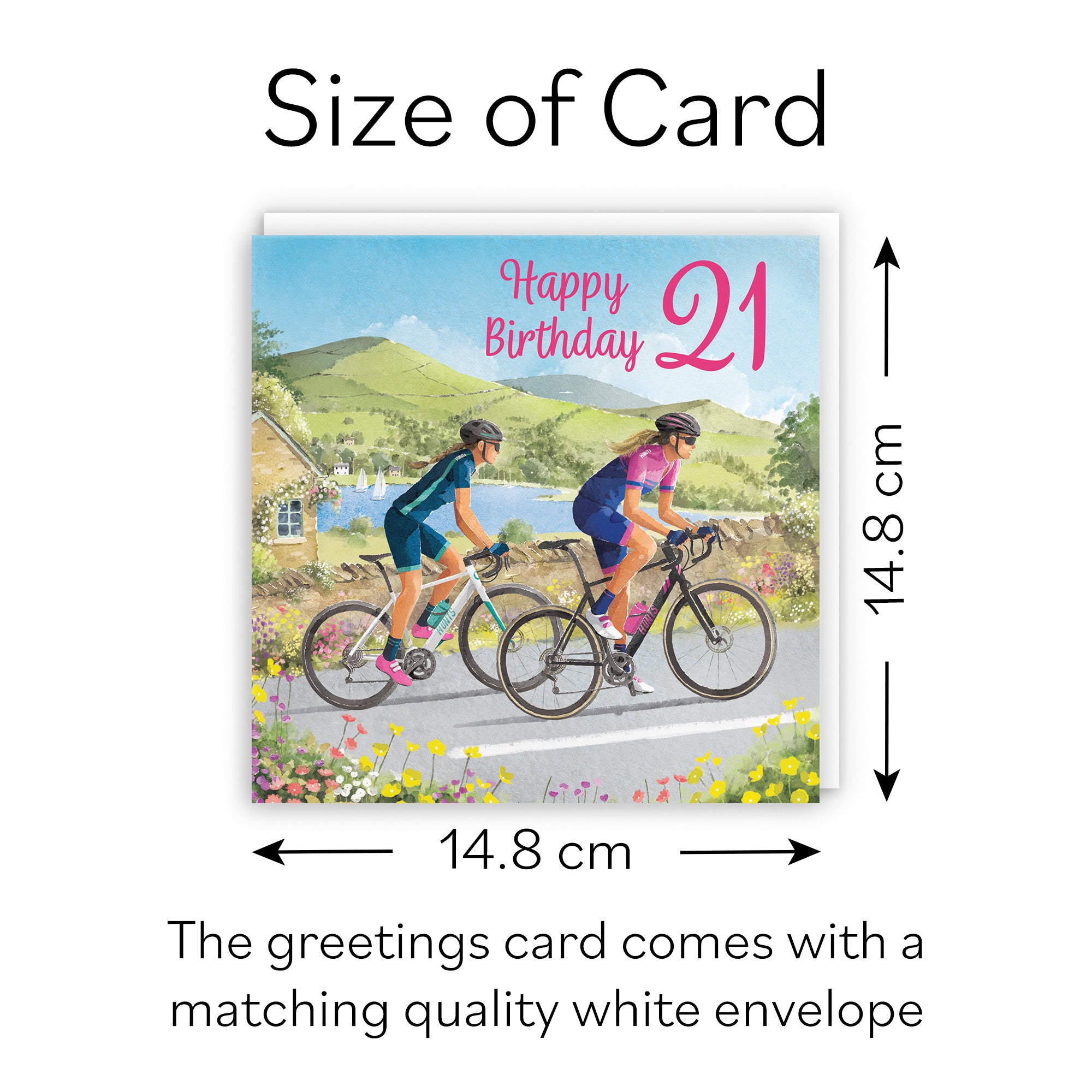 Cycling Female 21st Birthday Card Milo's Gallery - Default Title (B0CQZ3LN57)