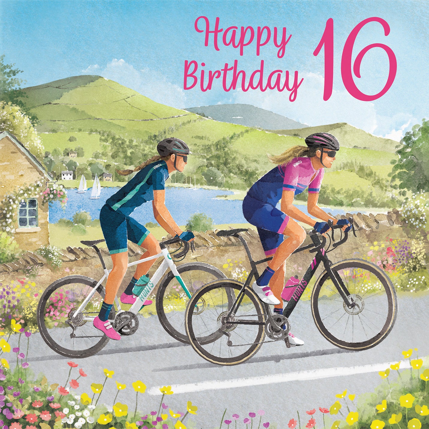 Cycling Female 16th Birthday Card Milo's Gallery - Default Title (B0CQZ3SY96)