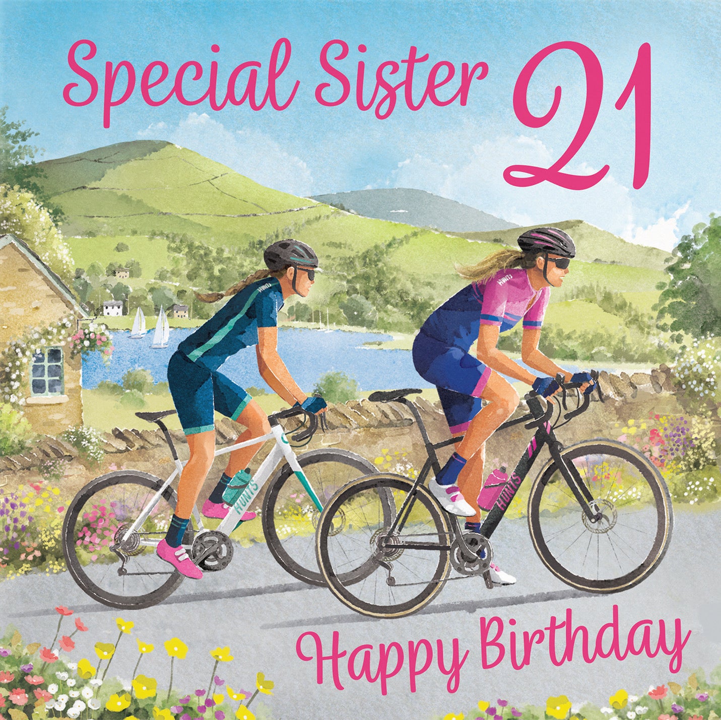 21st Sister Cycling Birthday Card Milo's Gallery - Default Title (B0CQZ418CL)