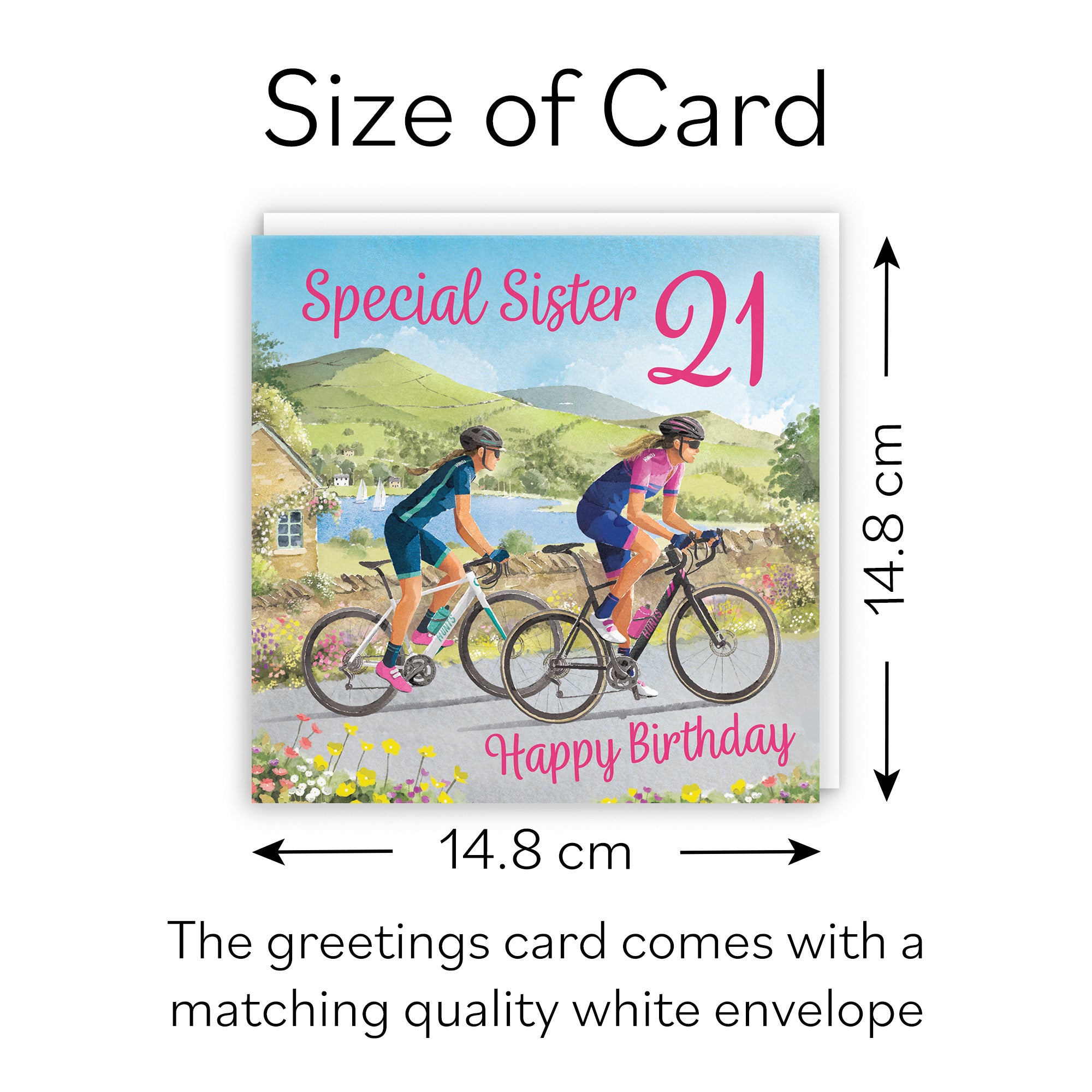 21st Sister Cycling Birthday Card Milo's Gallery - Default Title (B0CQZ418CL)