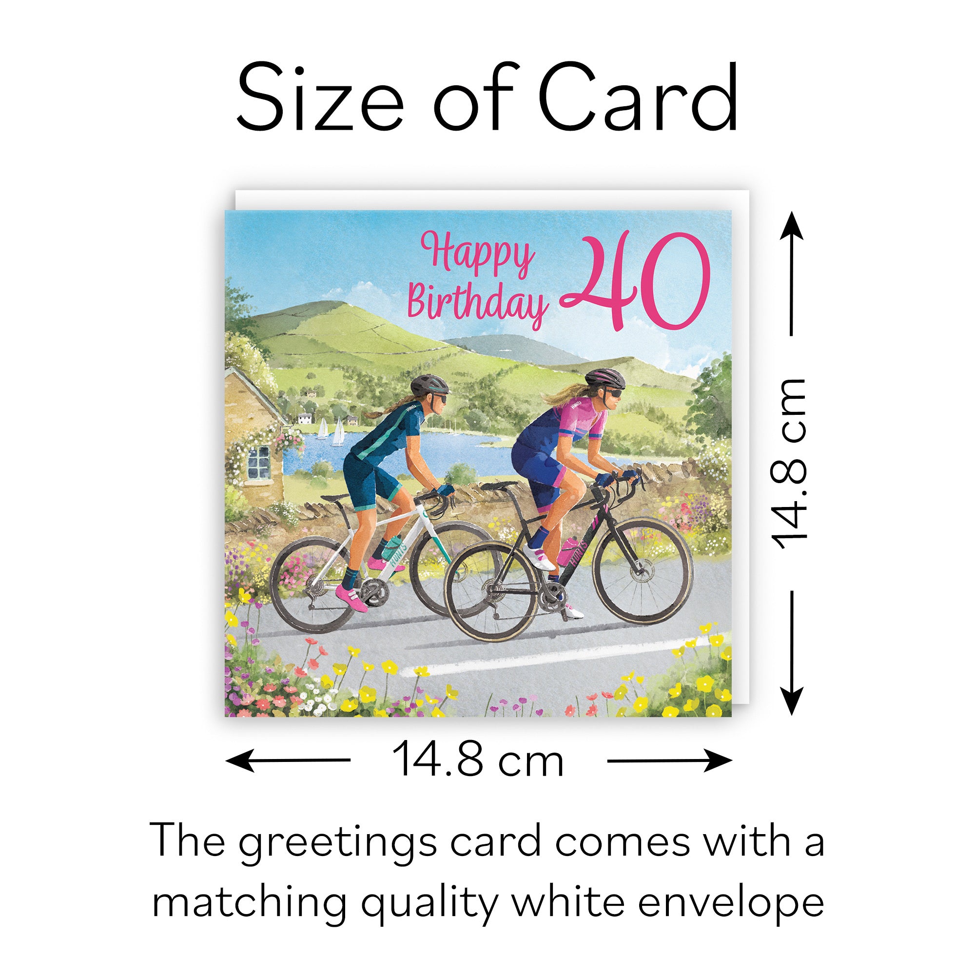 Cycling Female 40th Birthday Card Milo's Gallery - Default Title (B0CQZ4KM13)