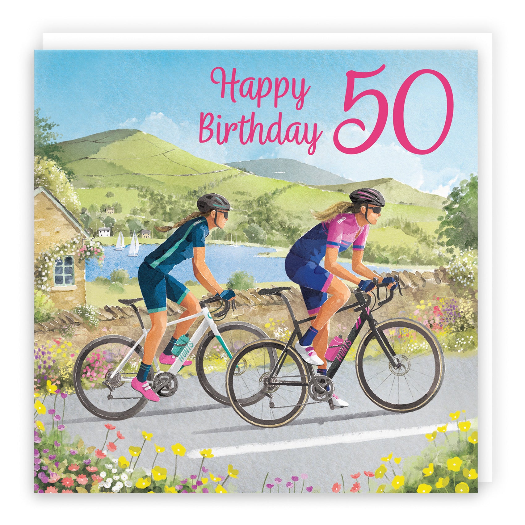 Cycling Female 50th Birthday Card Milo's Gallery - Default Title (B0CQZ4LBMV)