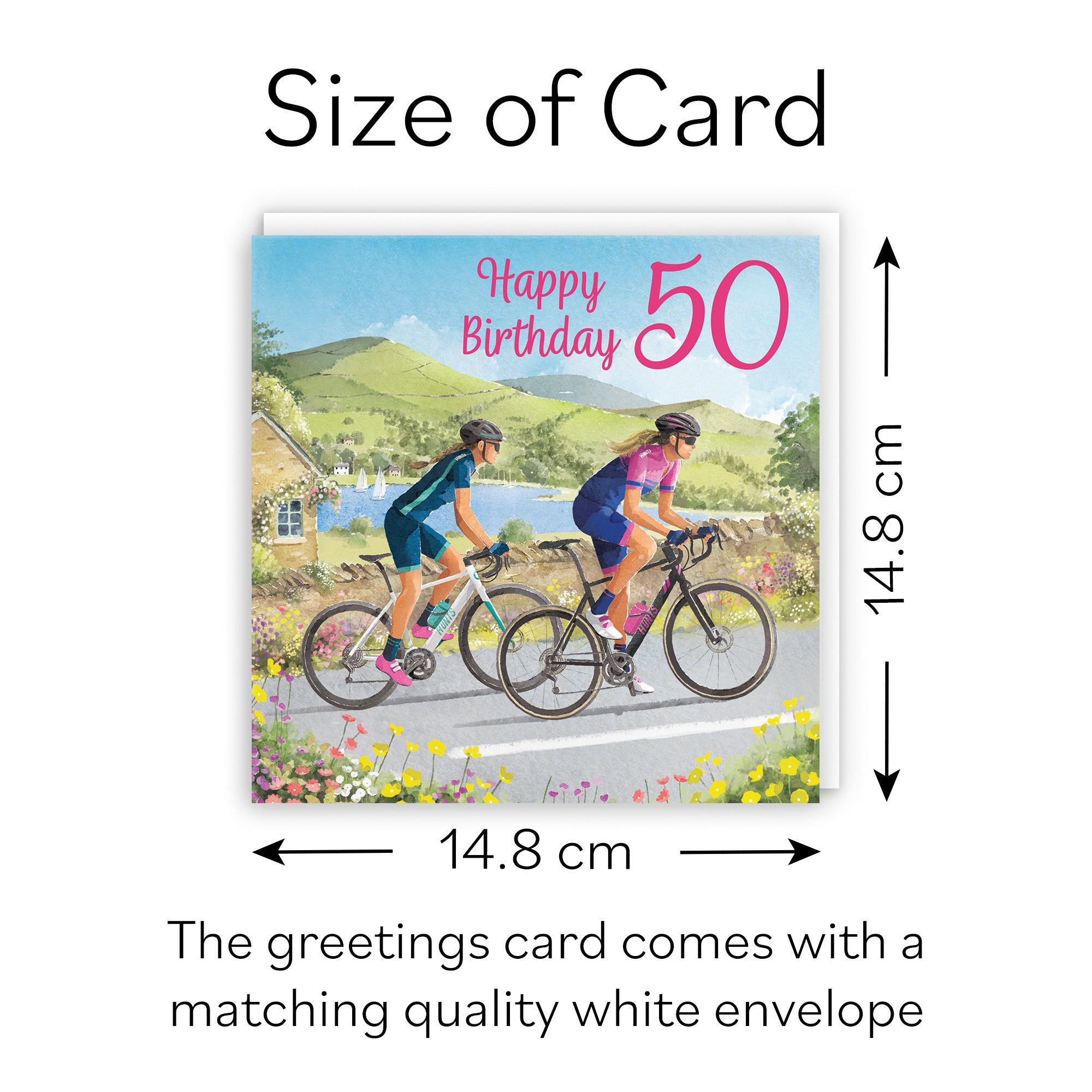 Cycling Female 50th Birthday Card Milo's Gallery - Default Title (B0CQZ4LBMV)