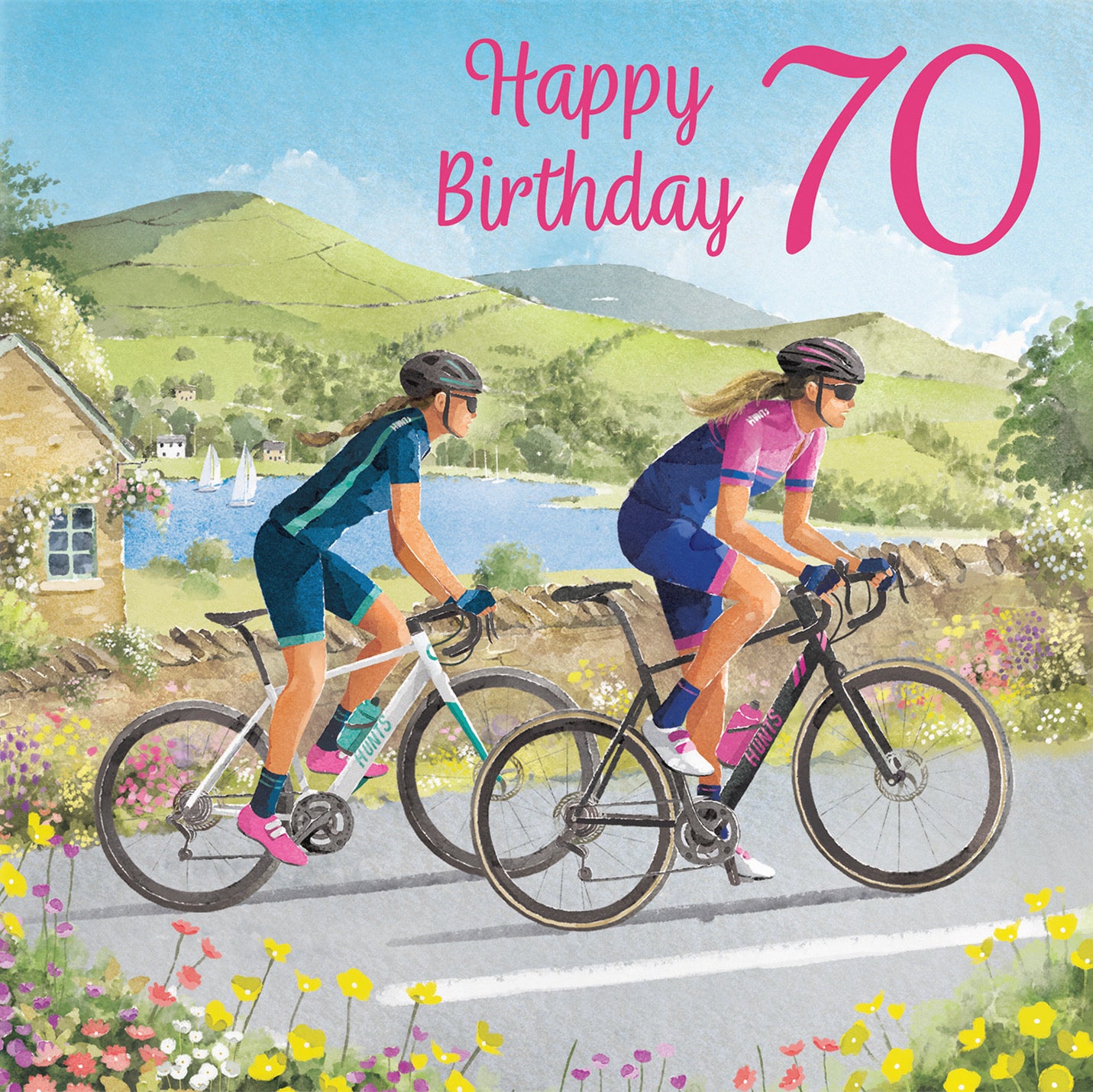 Cycling Female 70th Birthday Card Milo's Gallery - Default Title (B0CQZ4R9T2)