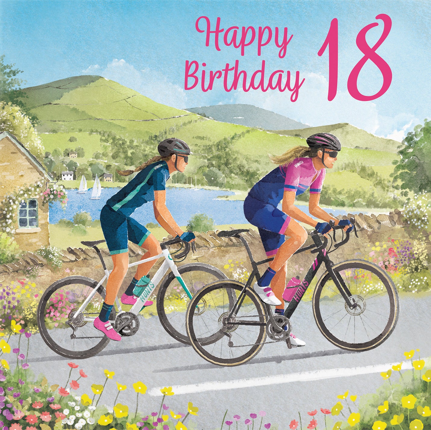 Cycling Female 18th Birthday Card Milo's Gallery - Default Title (B0CQZ4X87P)