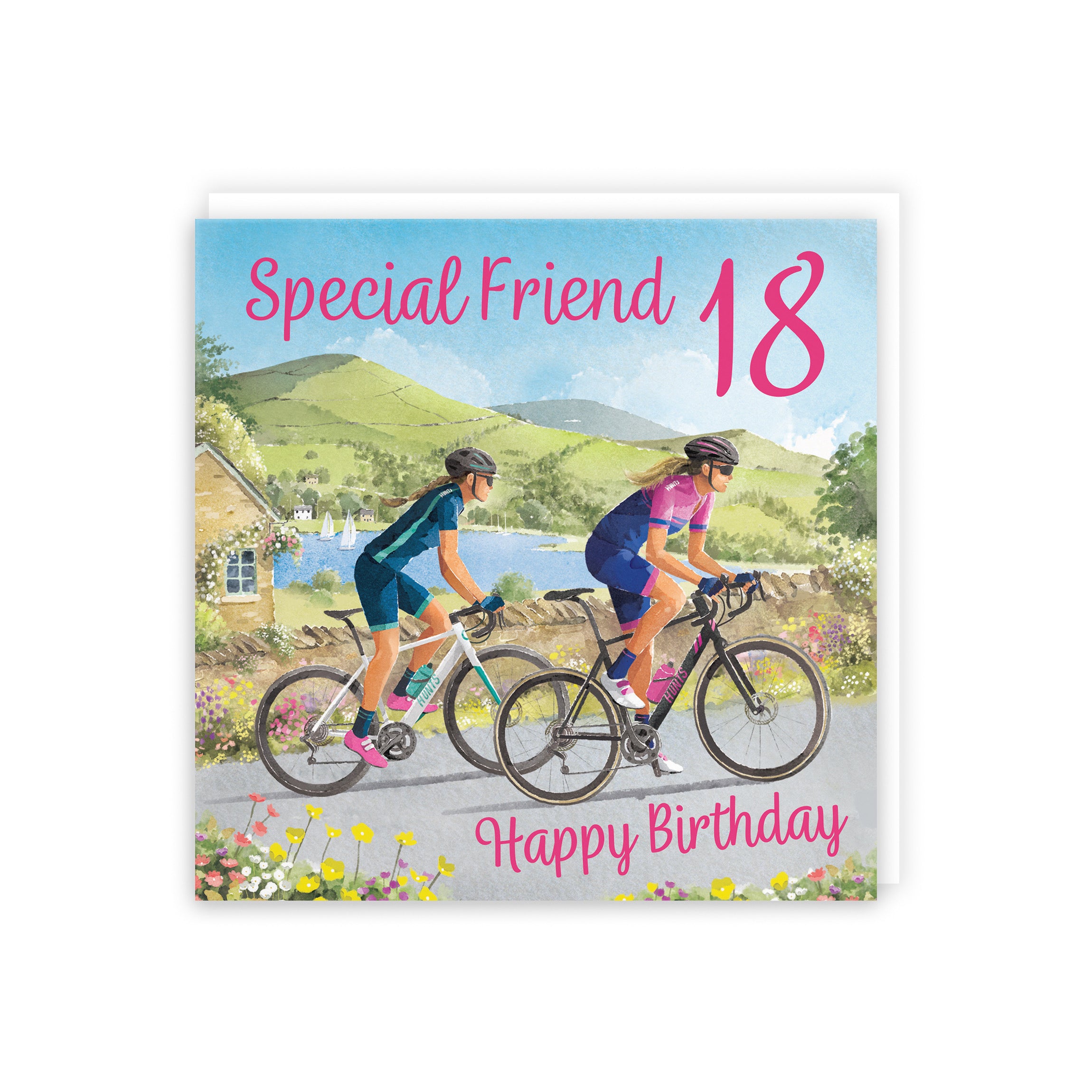 18th Friend Women's Cycling Birthday Card Milo's Gallery - Default Title (B0CQZ553MV)