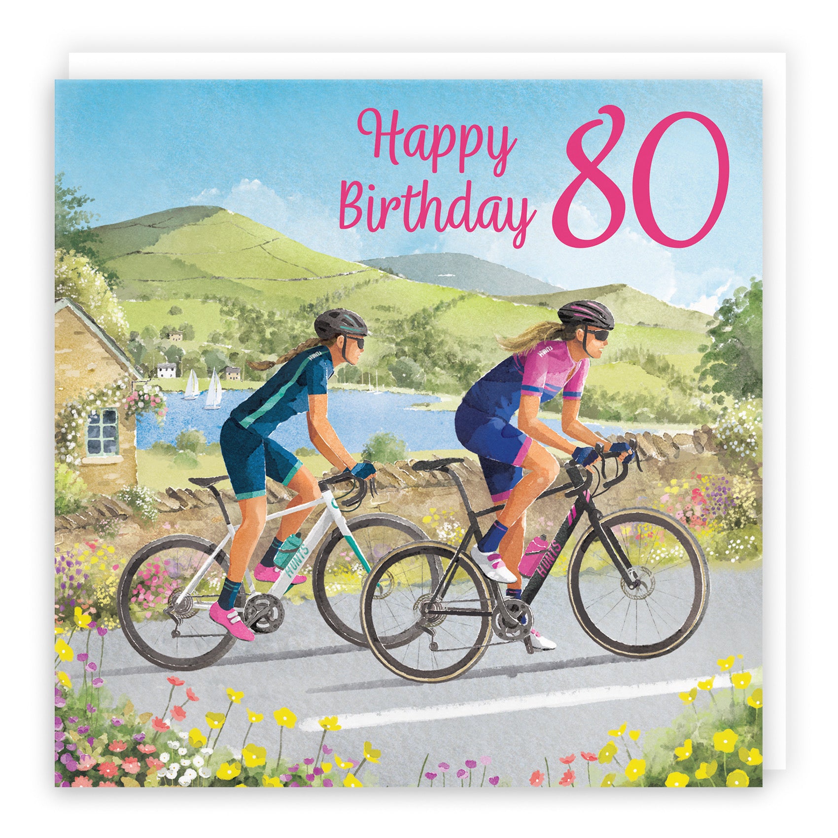 Cycling Female 80th Birthday Card Milo's Gallery - Default Title (B0CQZ5K8HB)