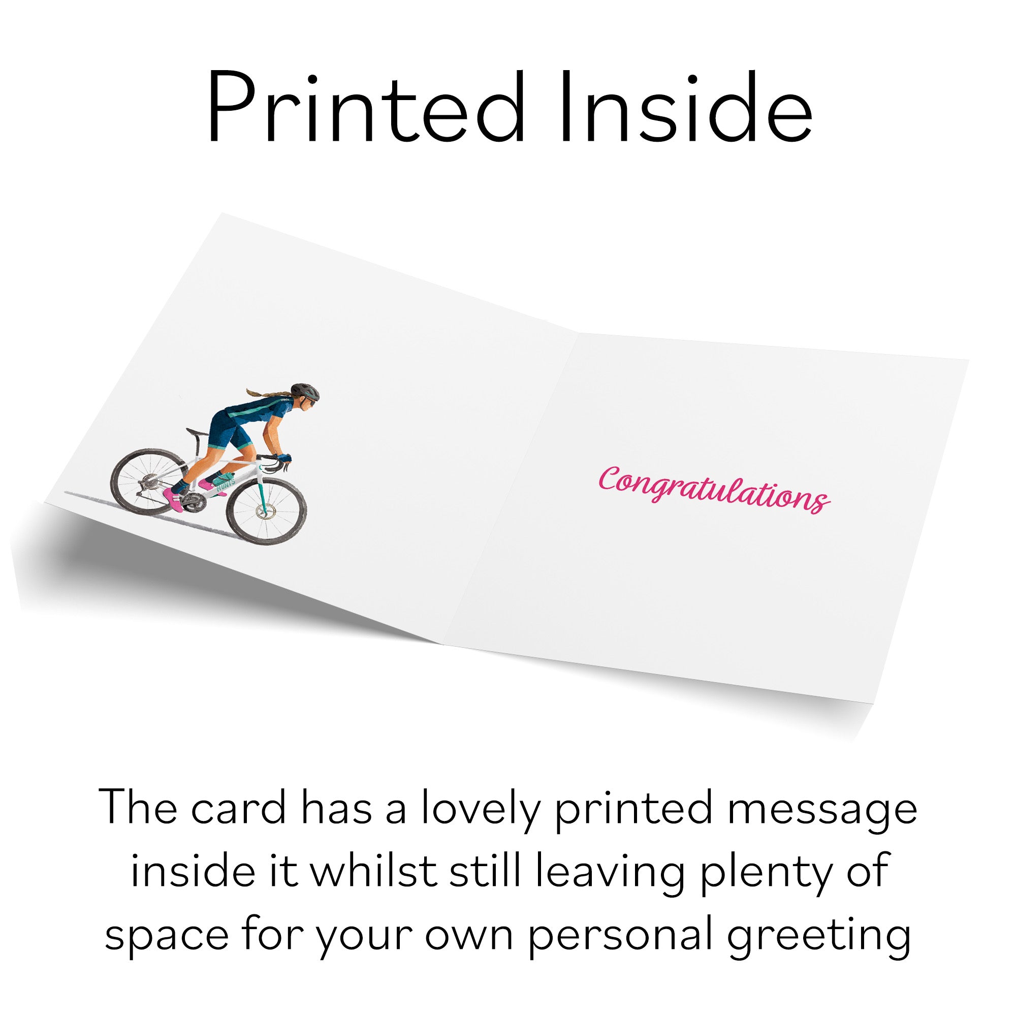 Cycling Female Congratulations Card Milo's Gallery - Default Title (B0CQZ5PSFG)