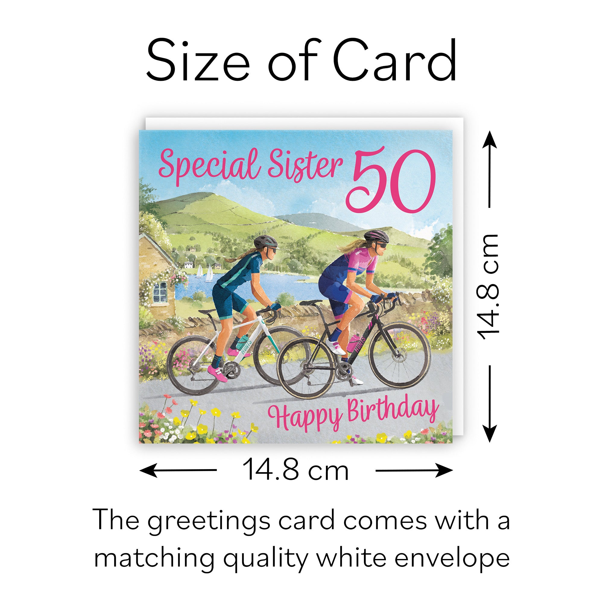 50th Sister Cycling Birthday Card Milo's Gallery - Default Title (B0CQZ5SPBB)