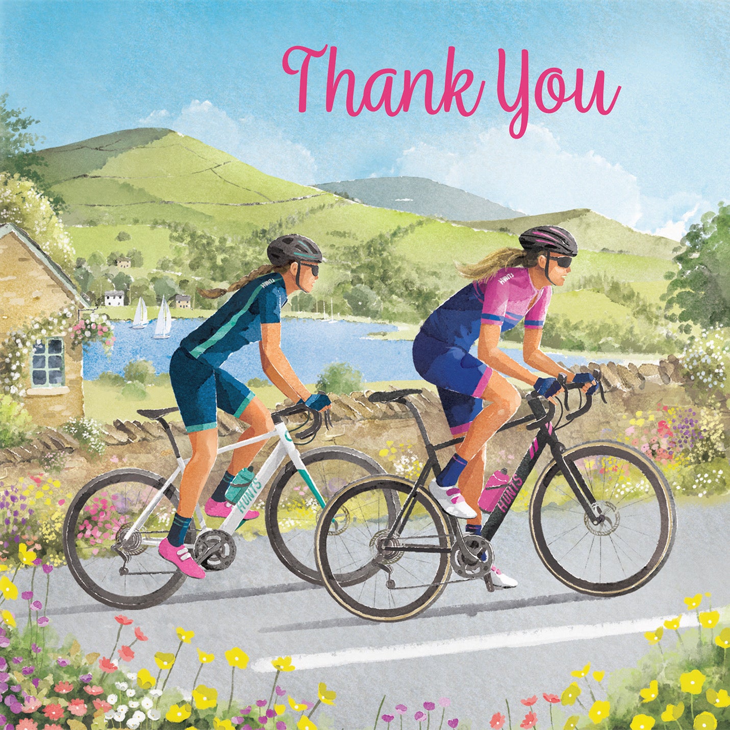 Cycling Female Thank You Card Milo's Gallery - Default Title (B0CQZ636HF)