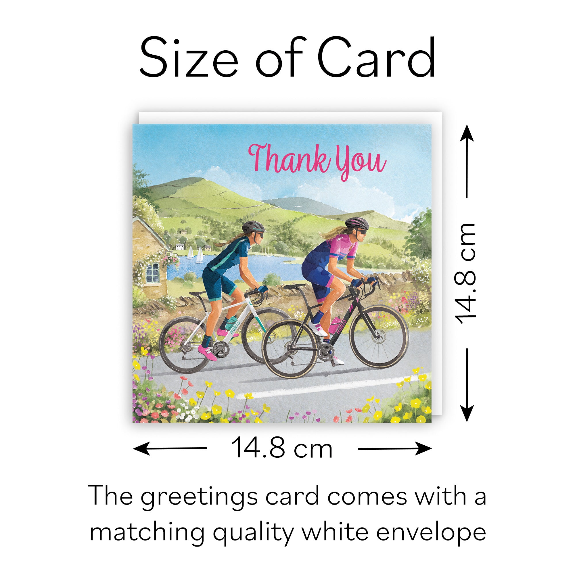 Cycling Female Thank You Card Milo's Gallery - Default Title (B0CQZ636HF)