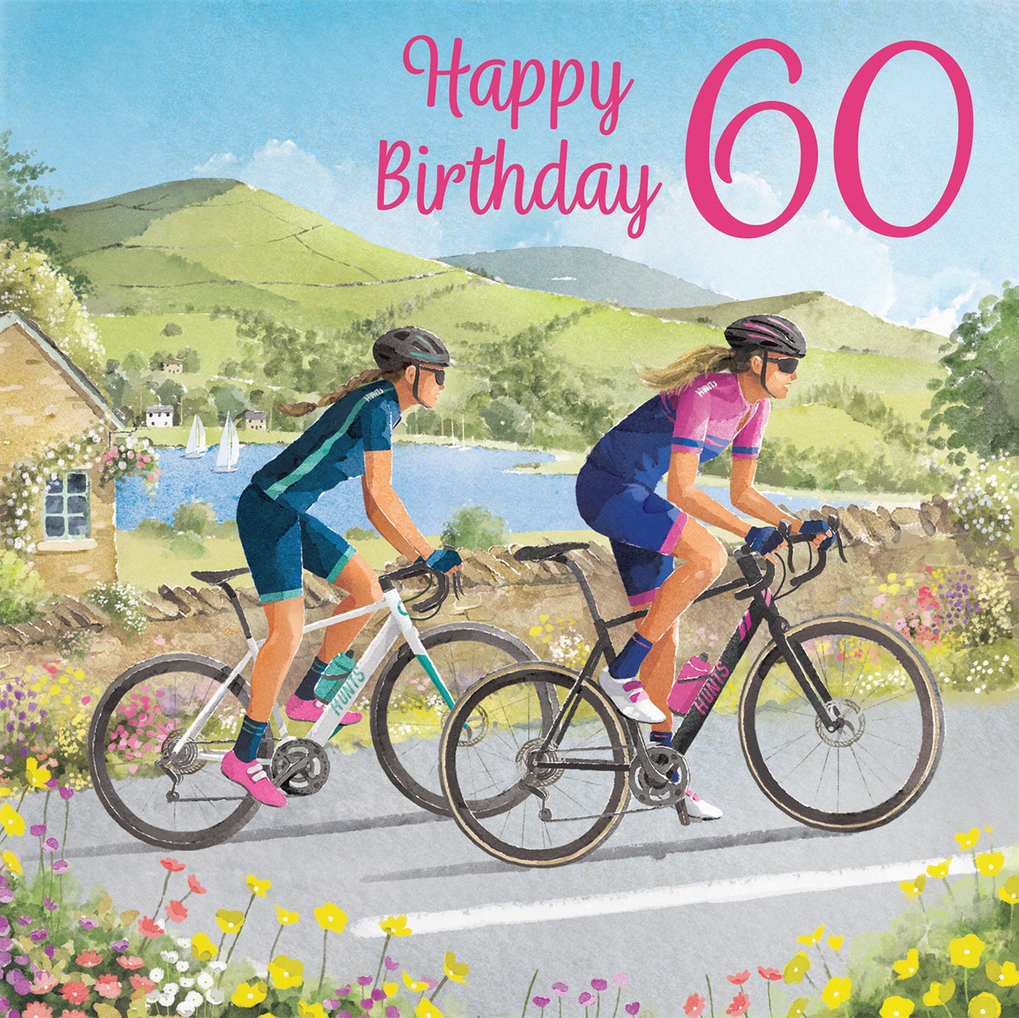 Cycling Female 60th Birthday Card Milo's Gallery - Default Title (B0CQZ66BQH)