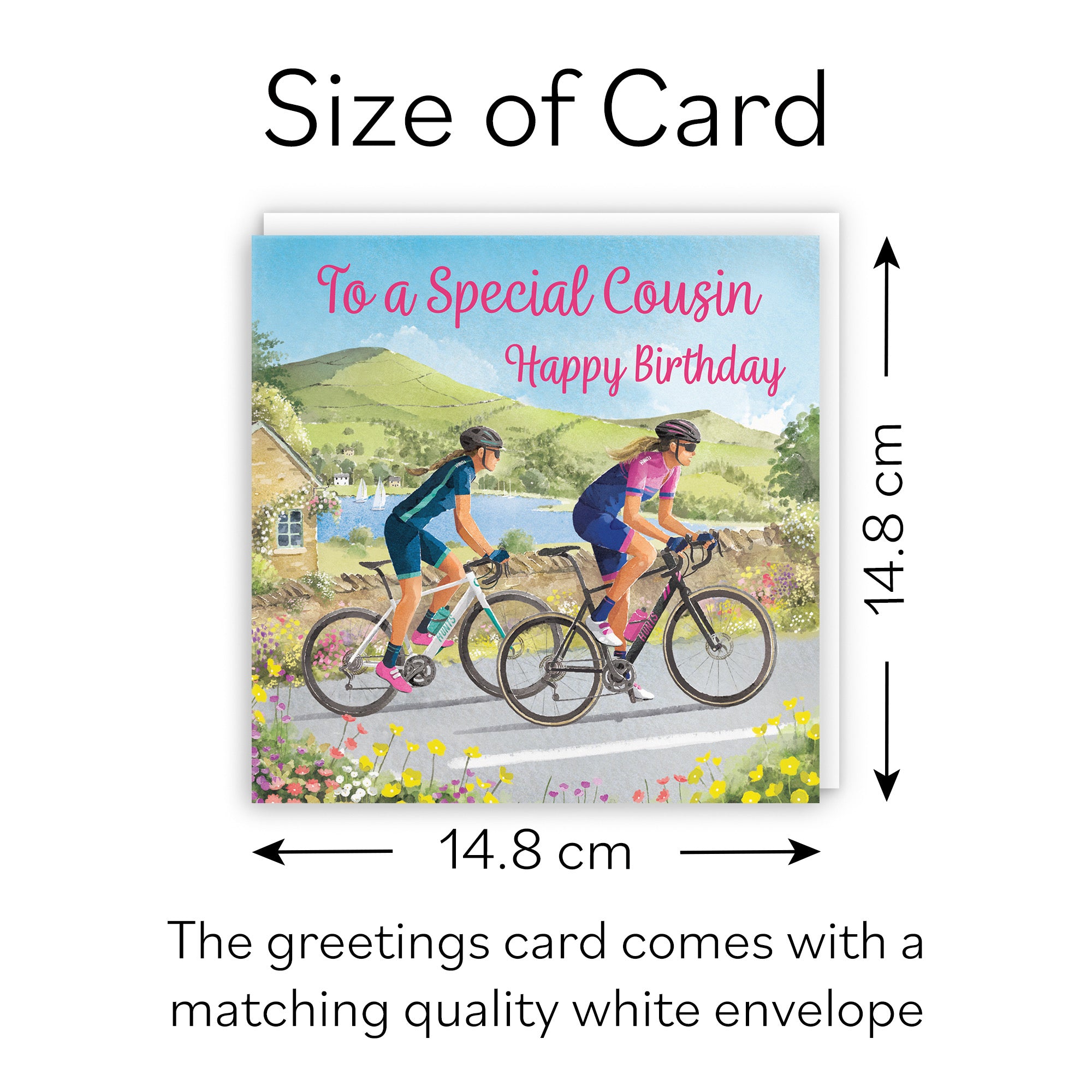 Cousin Female Cycling Birthday Card Milo's Gallery - Default Title (B0CQZ67628)