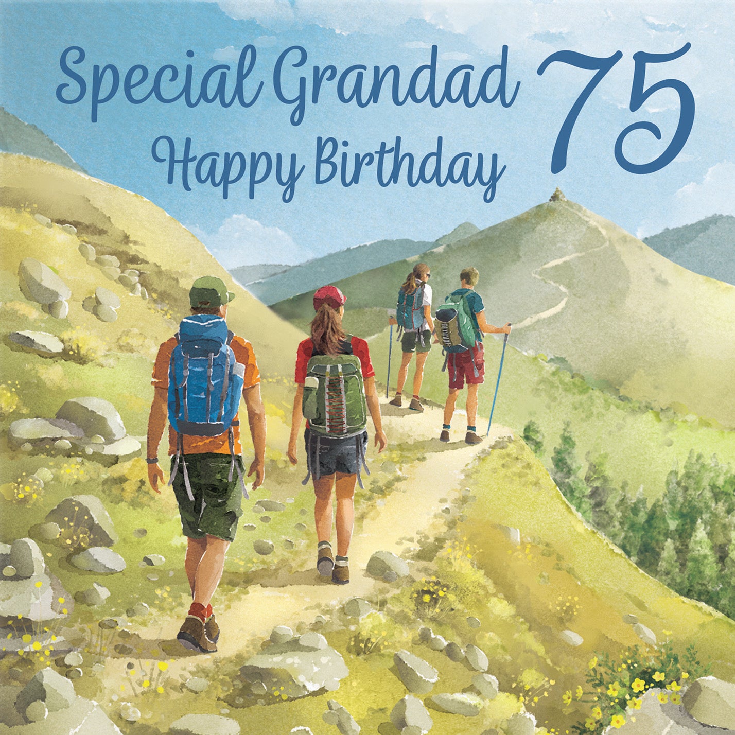 75th Grandad Walking Birthday Card Milo's Gallery - Default Title (B0CR1SBRWC)