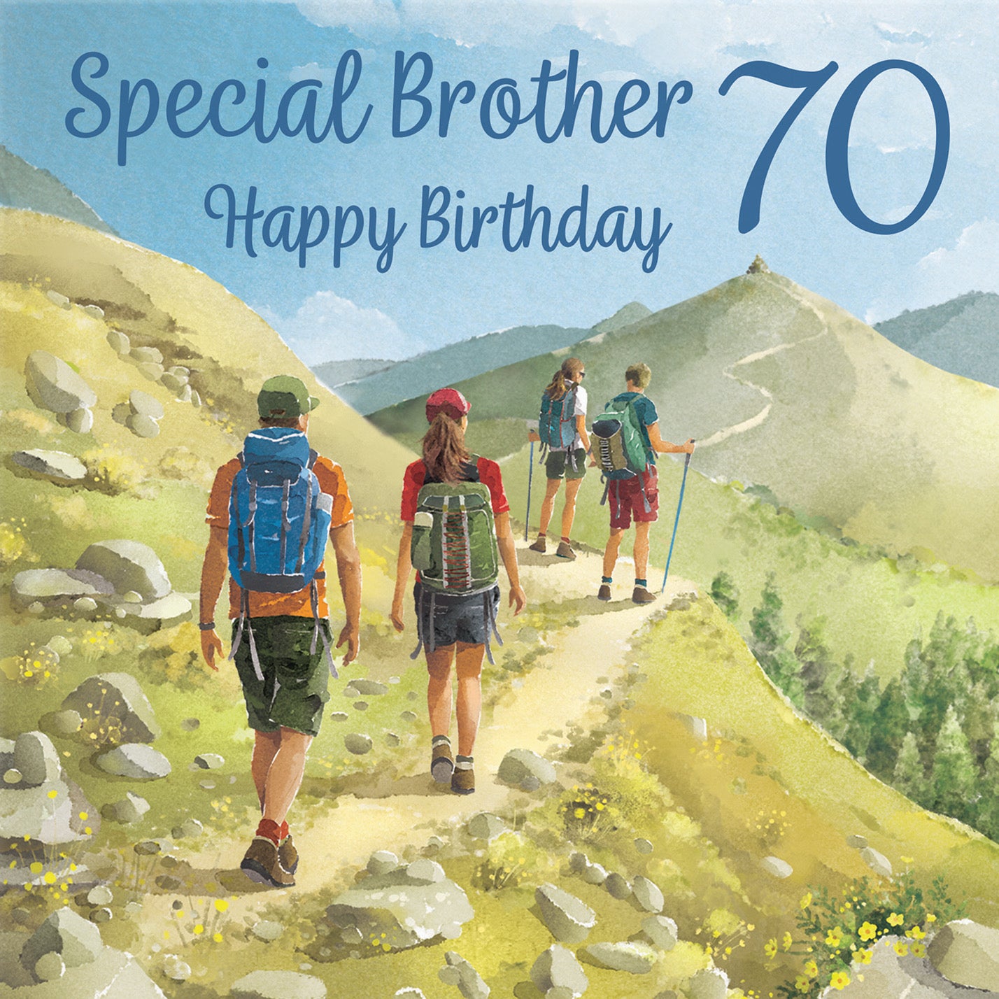 70th Brother Walking Birthday Card Milo's Gallery - Default Title (B0CR1SD8VW)