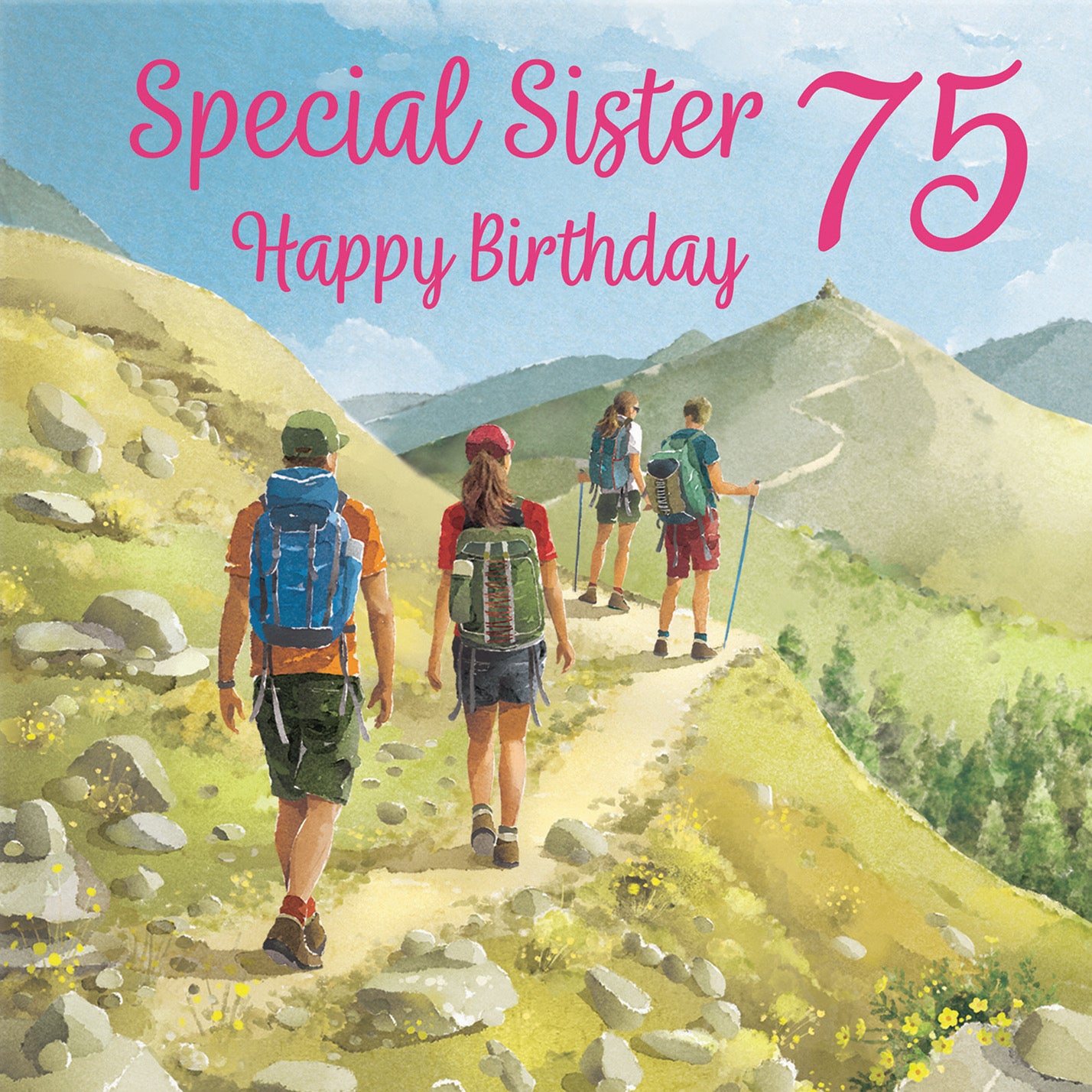 75th Sister Walking Birthday Card Milo's Gallery - Default Title (B0CR1SQHG1)