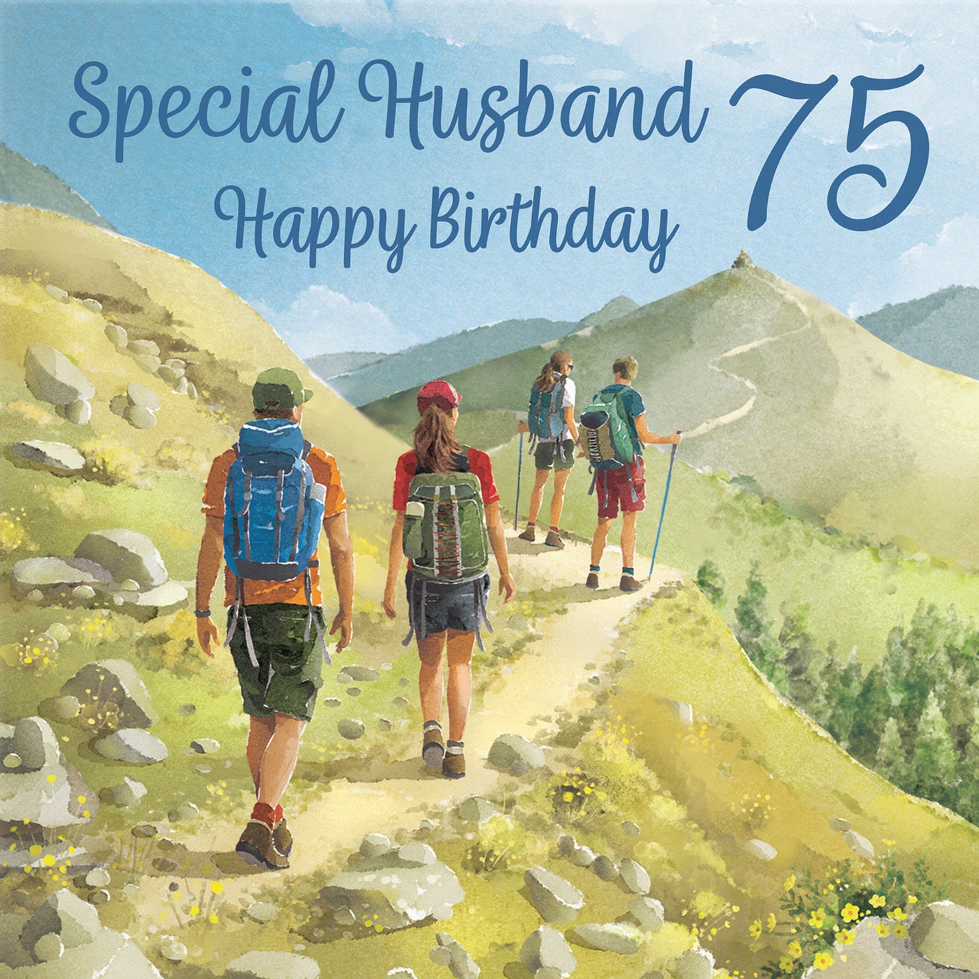 75th Husband Walking Birthday Card Milo's Gallery - Default Title (B0CR1SR75J)