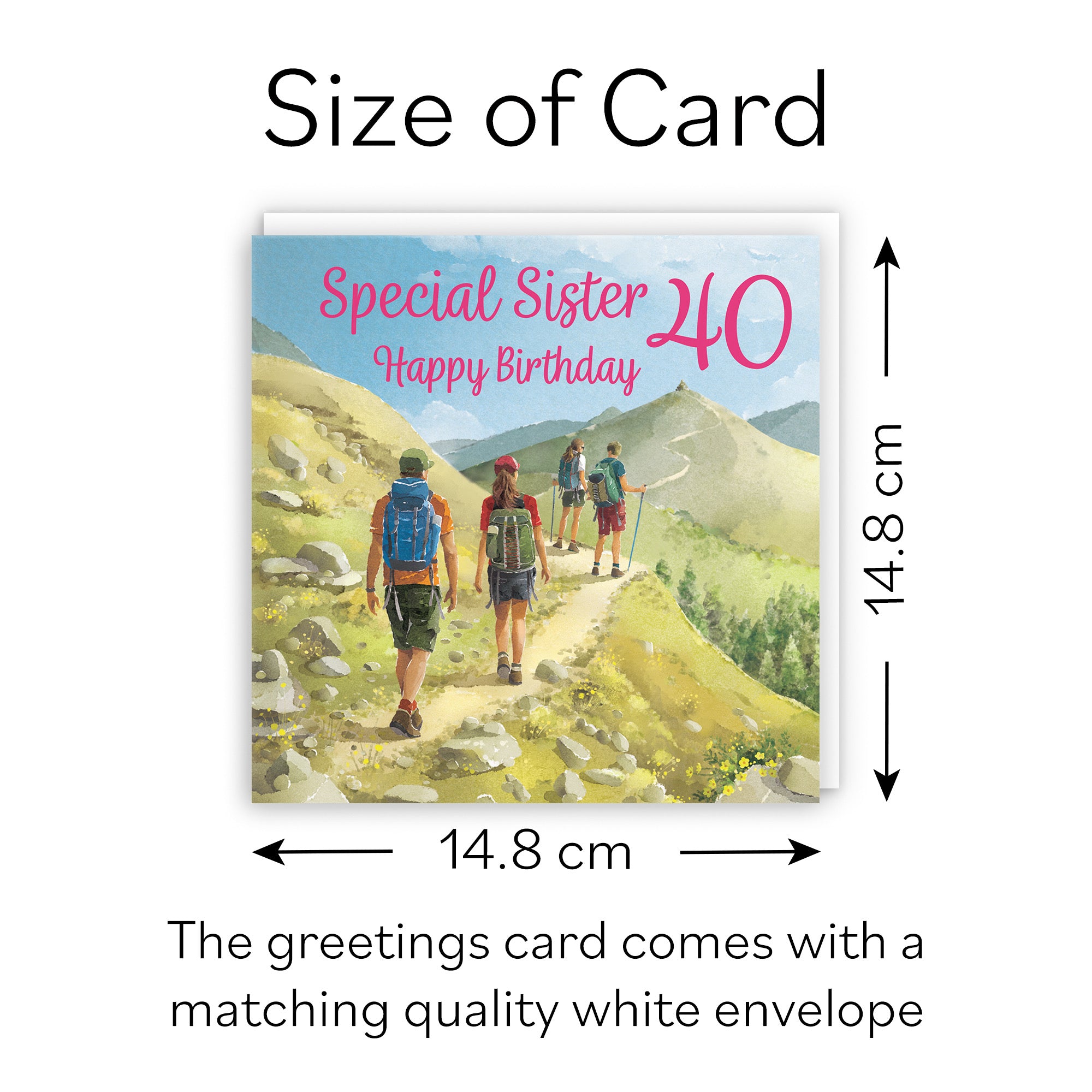 40th Sister Walking Birthday Card Milo's Gallery - Default Title (B0CR1SXT37)