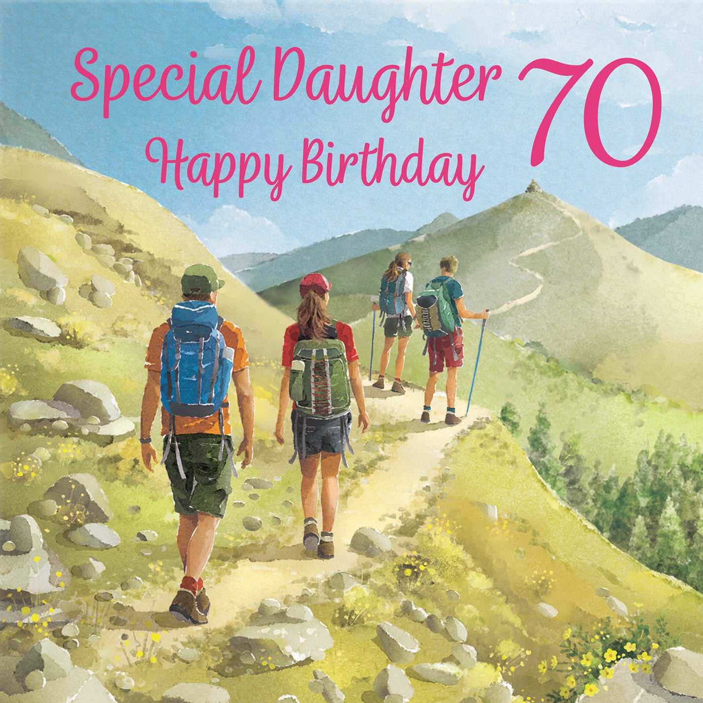 70th Daughter Walking Birthday Card Milo's Gallery - Default Title (B0CR1T28YB)